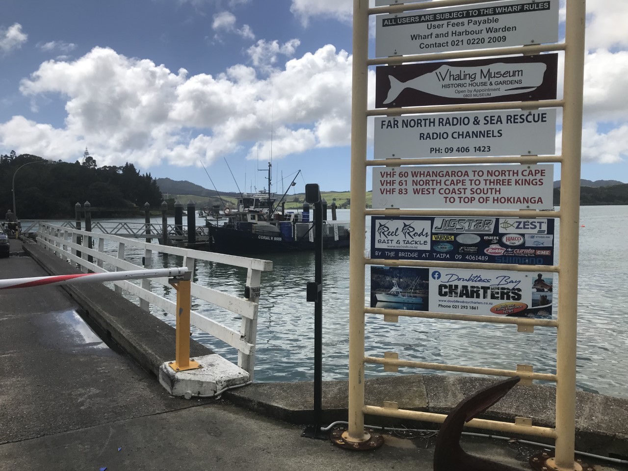 Mangonui wharf, from where Lance Goodhew's charters set off. Photo / David Fisher