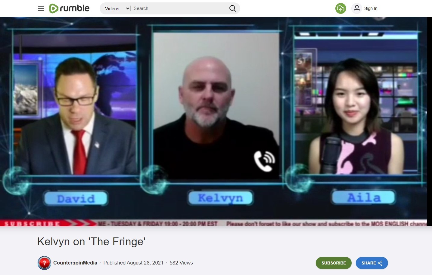 Kelvyn Alp (centre) being interviewed on GTV show The Fringe. Photo / Supplied

