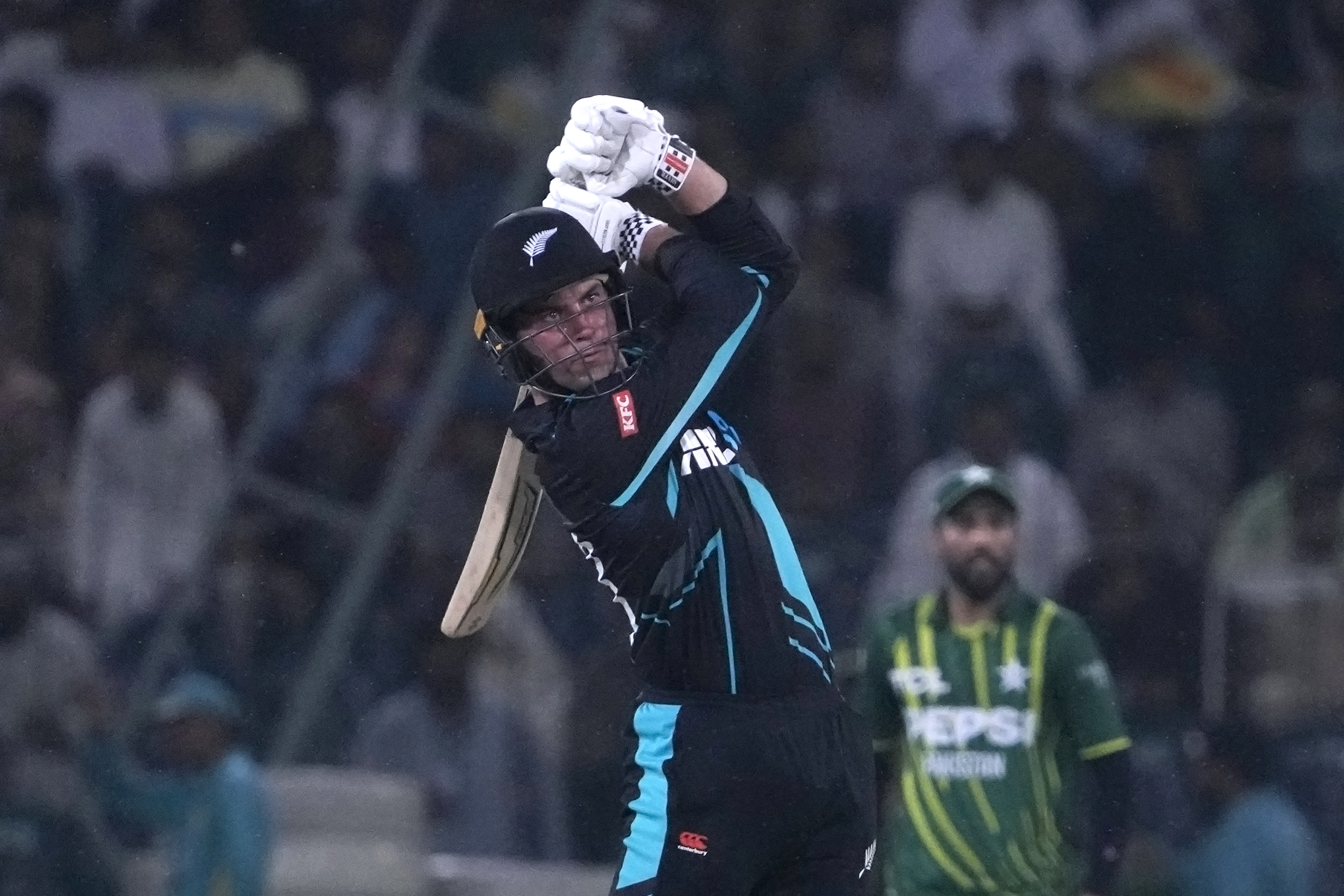 Tim Robinson in action against Pakistan. Photo / AP