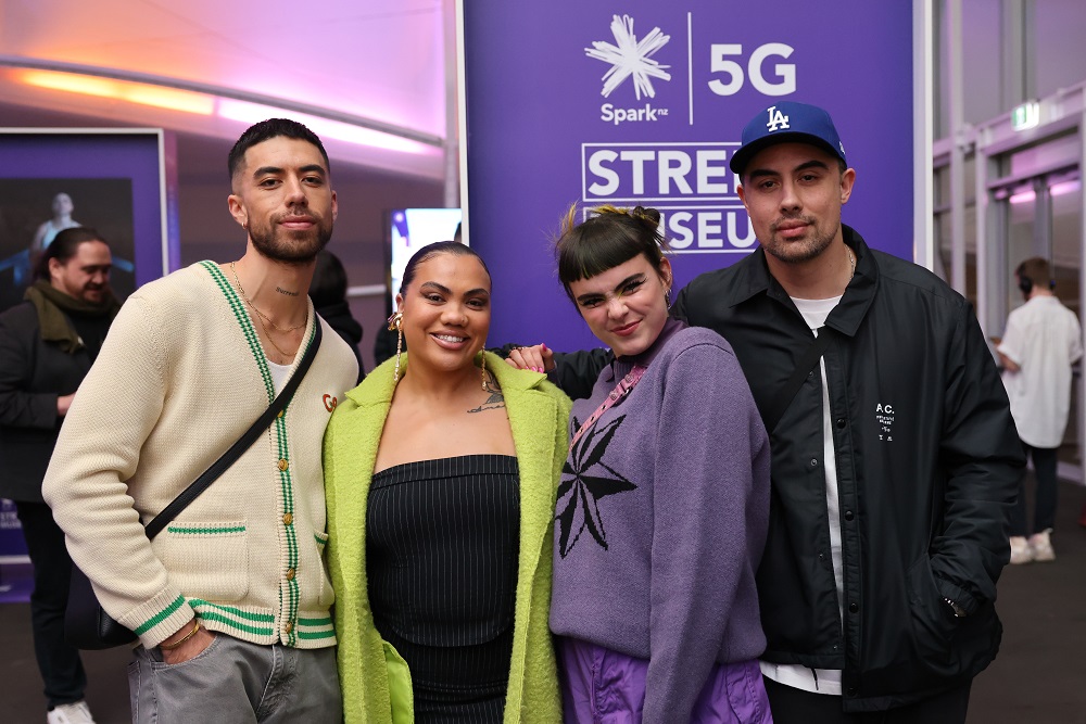 Left to right: Teeks, Parris Goebel, Benee and David Dallas. Photo / Supplied