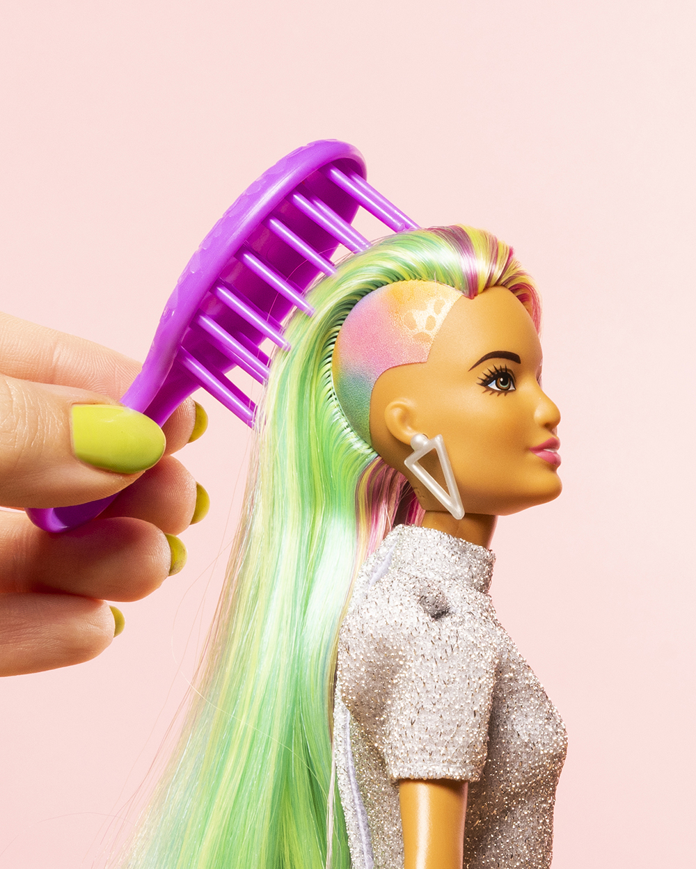 Since Barbie first hit the market, rocking a ponytail and curly micro-bangs, her hair has undergone countless changes. Photo / Elizabeth Renstrom, The New York Times
