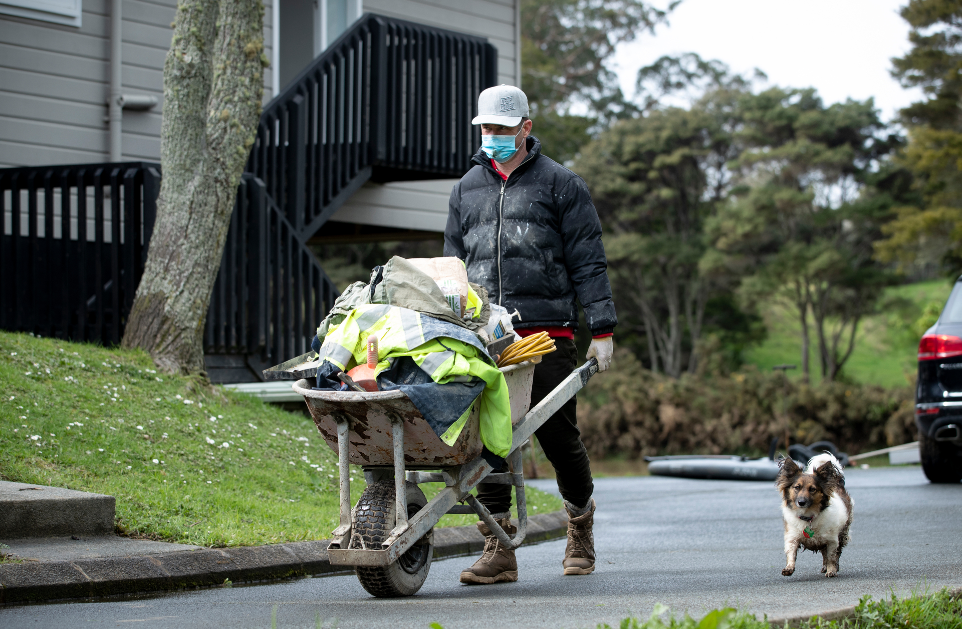 Daniel Bott cleans up his Huapai property. Photo / Dean Purcell