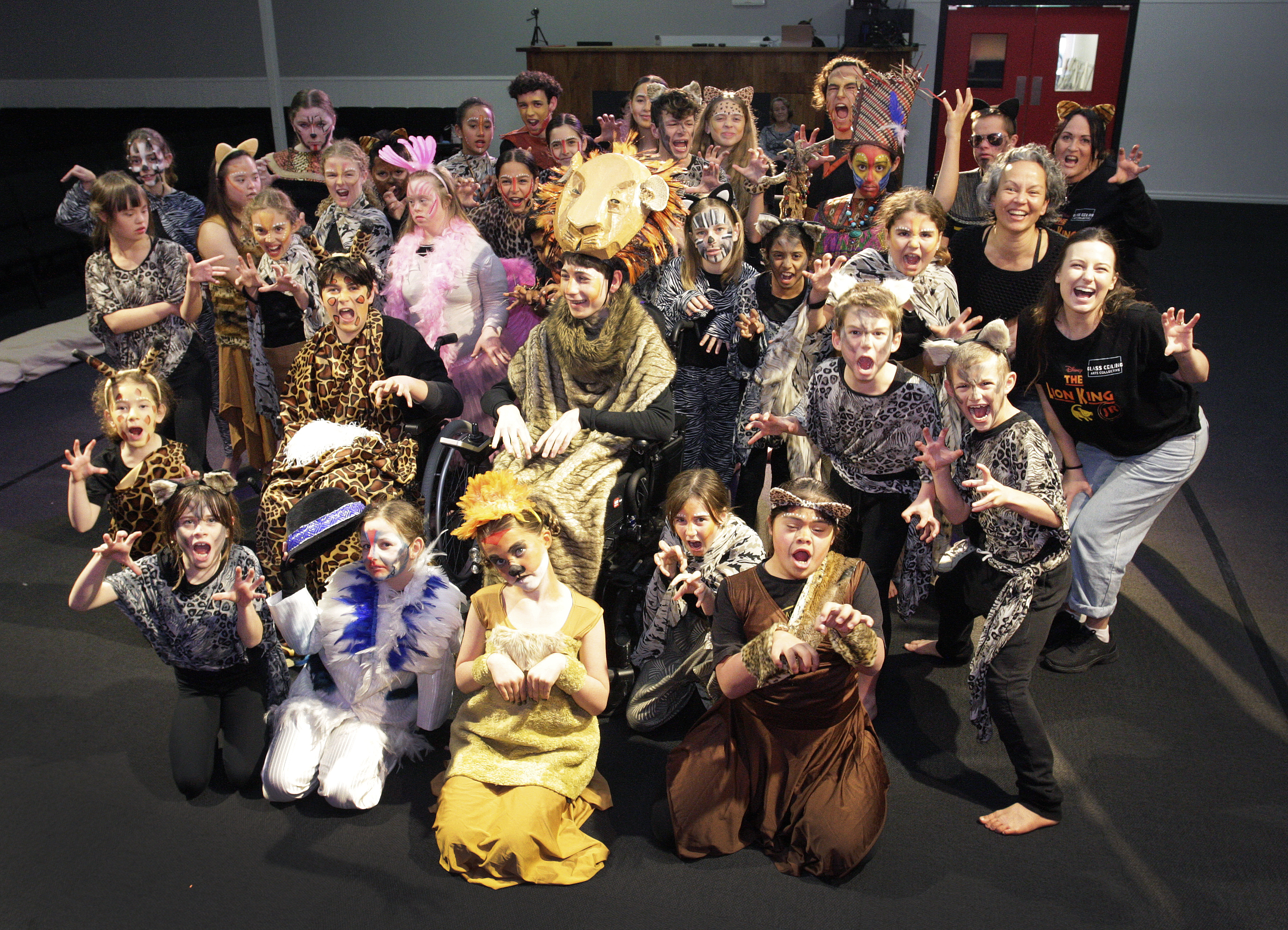 Glass Ceiling Arts Collective's Lion King cast. Photo / Tania Whyte