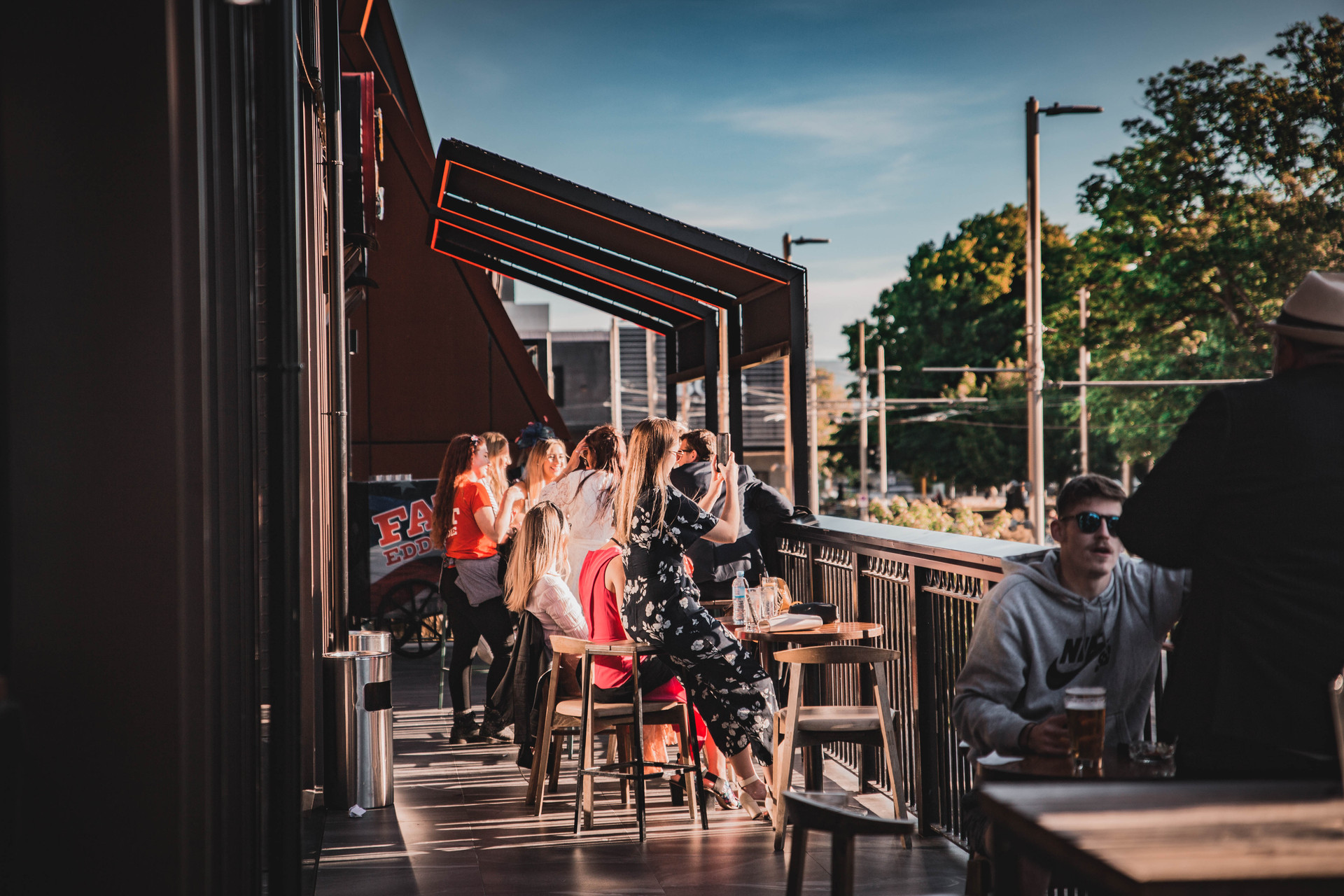 Oxford Group bar Fat Eddie's in Christchurch and its outdoor area (pictured prior to lockdown). Photo / Supplied