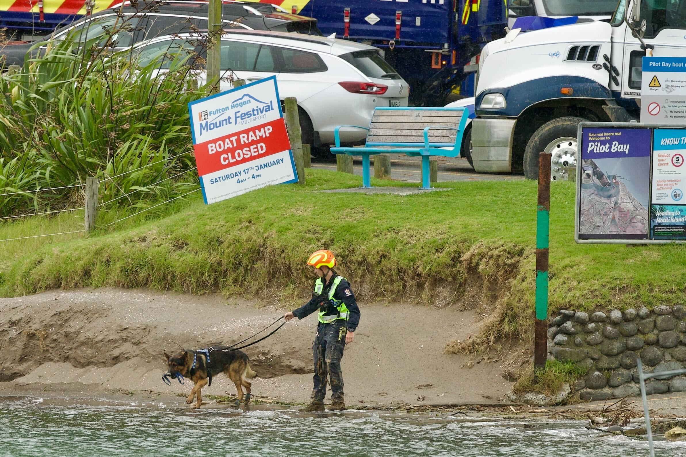 A landslide at Mount Maunganui Beachside Holiday Park triggered a major rescue operation. Photo / Jason Dorday