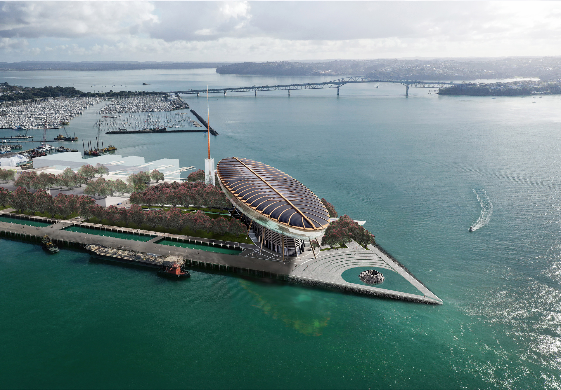 The LegendNZ Centre, a new museum and exhibition centre proposed for Wynyard Point. Photo / Archimedia