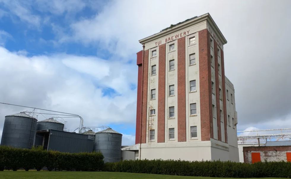 The historic Tui Brewery building in Mangatainoka. Photo / RNZ, Denise Garland