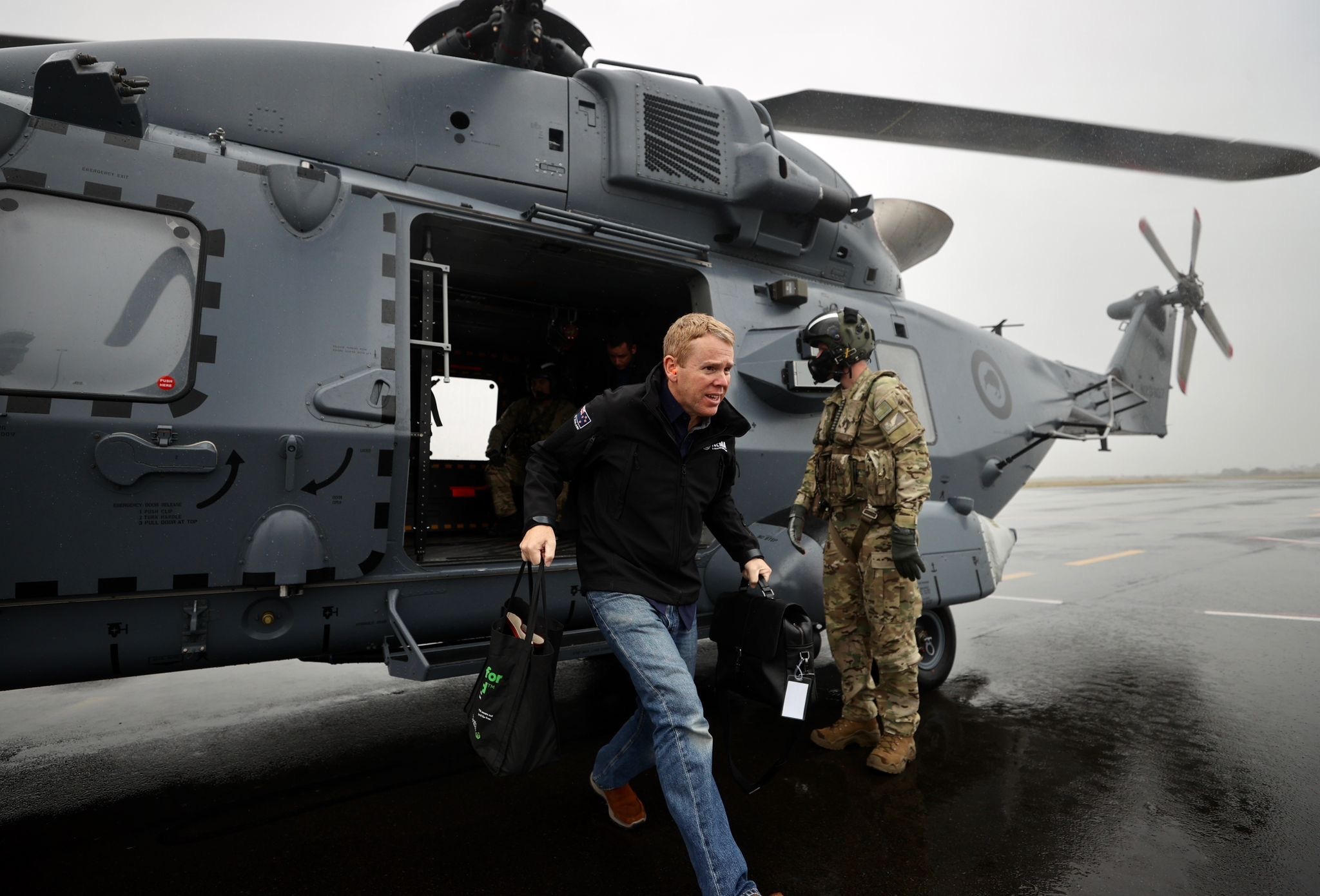 Chris Hipkins as Prime Minister during a visit to Hawke's Bay after Cyclone Gabrielle. Photo / George Heard