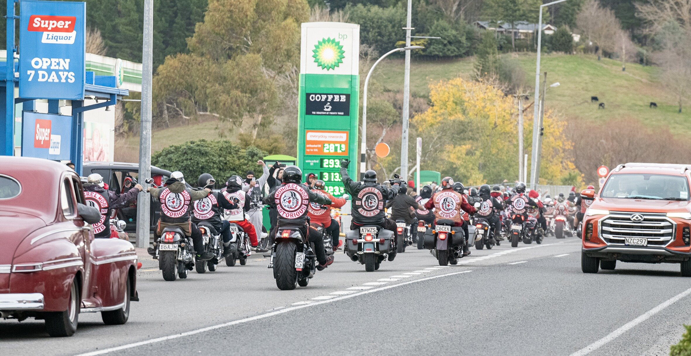 A man living near the tangi for Notorious chapter national leader Sonny Smith says there has been plenty of mourners, but they have been respectful so far. Photo / NZME