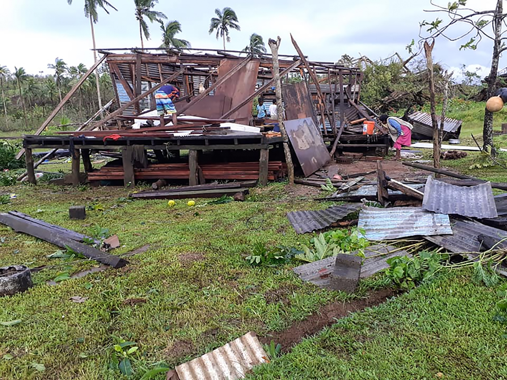 The remains of homes in Savusavu, on the south coast of Vanua Levu island, pictured after the category 5 cyclone Yasa tore through Fiji in December last year. Photo / Tinnah Tagiteci 