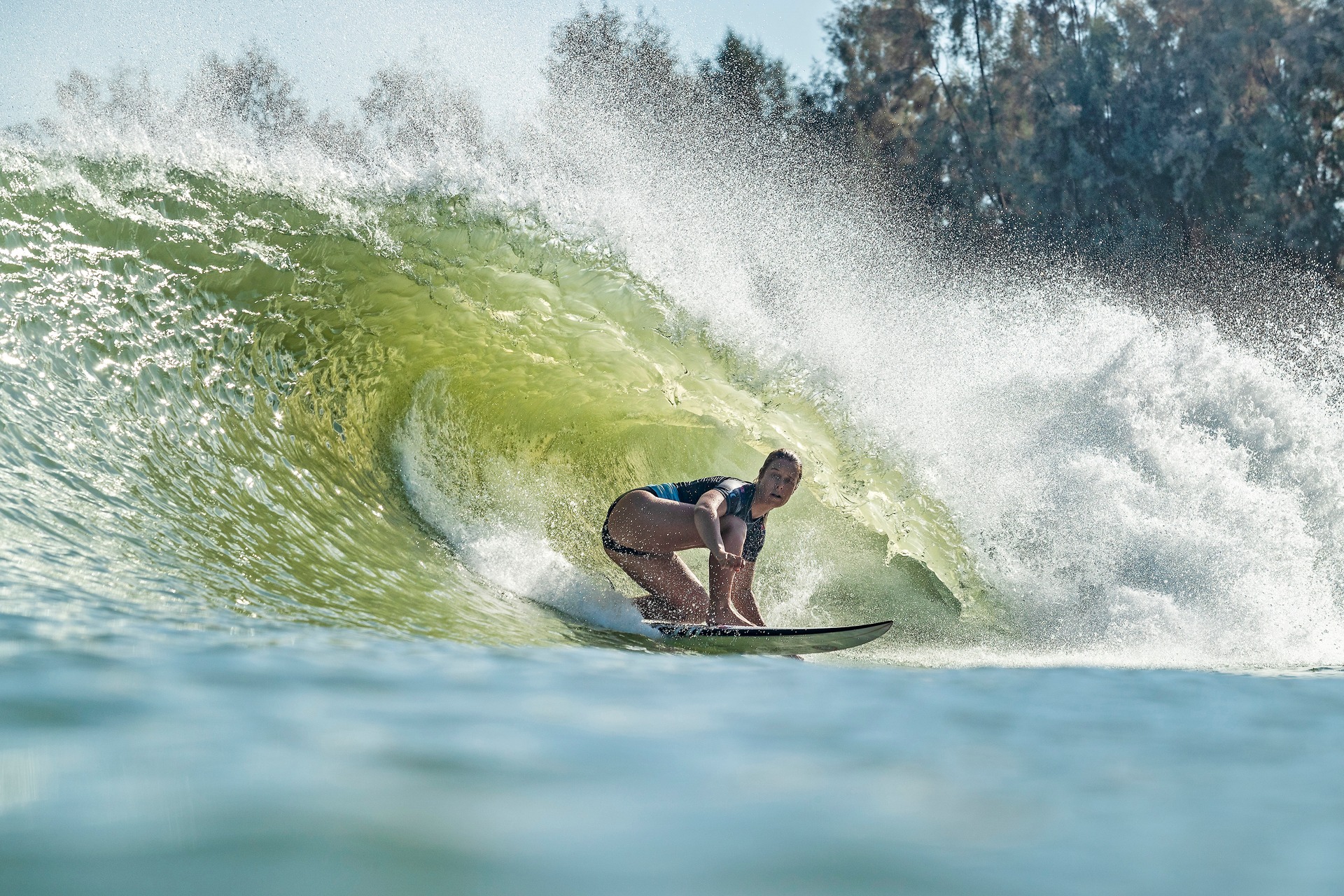 Paige Hareb during a run at the Surf Ranch in California. Photo / WSL