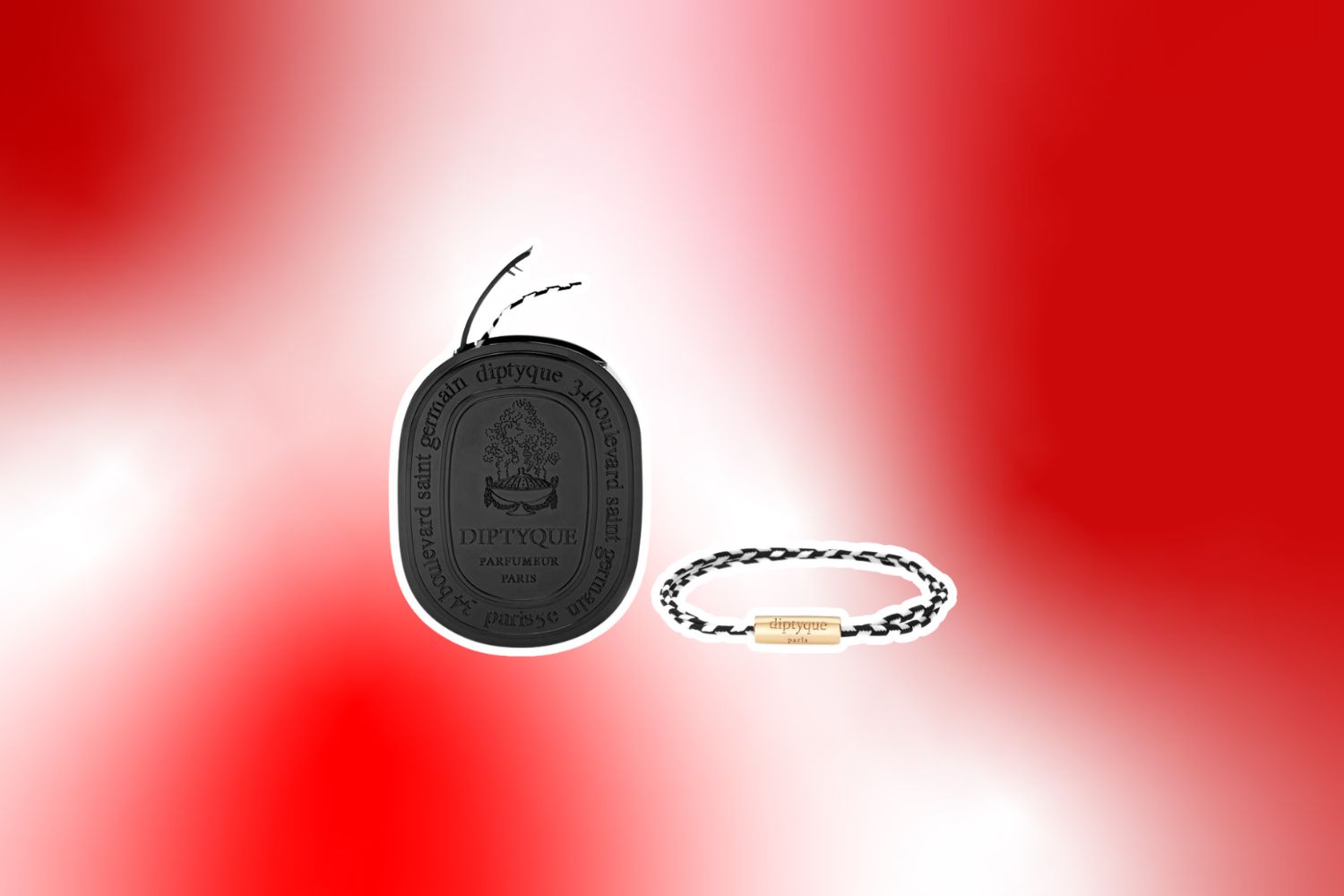 Diptyque's perfume bracelet dispenser holds up to 30 bracelets. 
