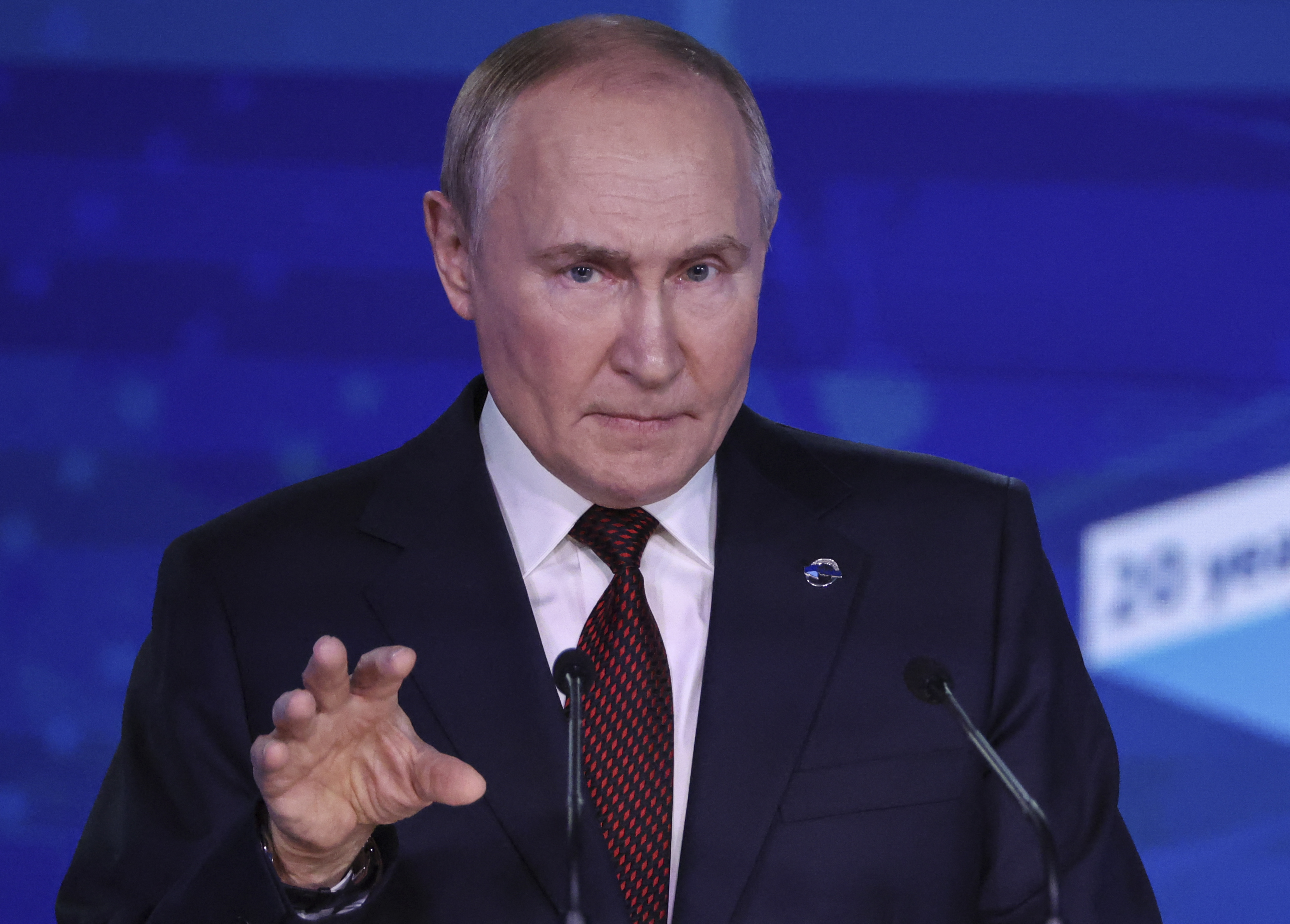 Russia's President Vladimir Putin delivers a speech at the Valdai Discussion Club meeting in Sochi on November 7. Photo / AFP