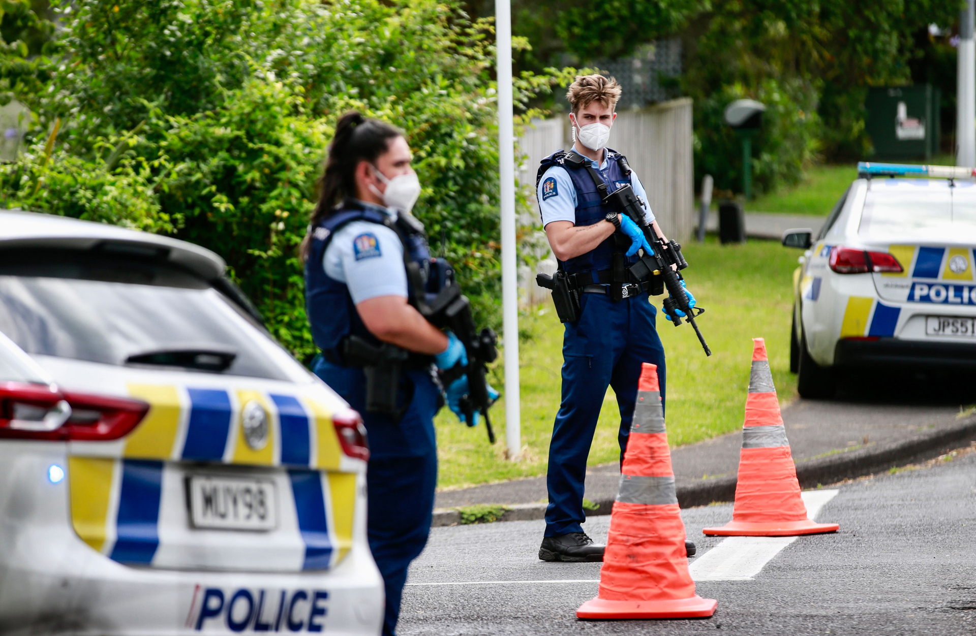 The disorder started after an altercation between members of rival Comancheros and Head Hunters gangs. Photo / Alex Burton 