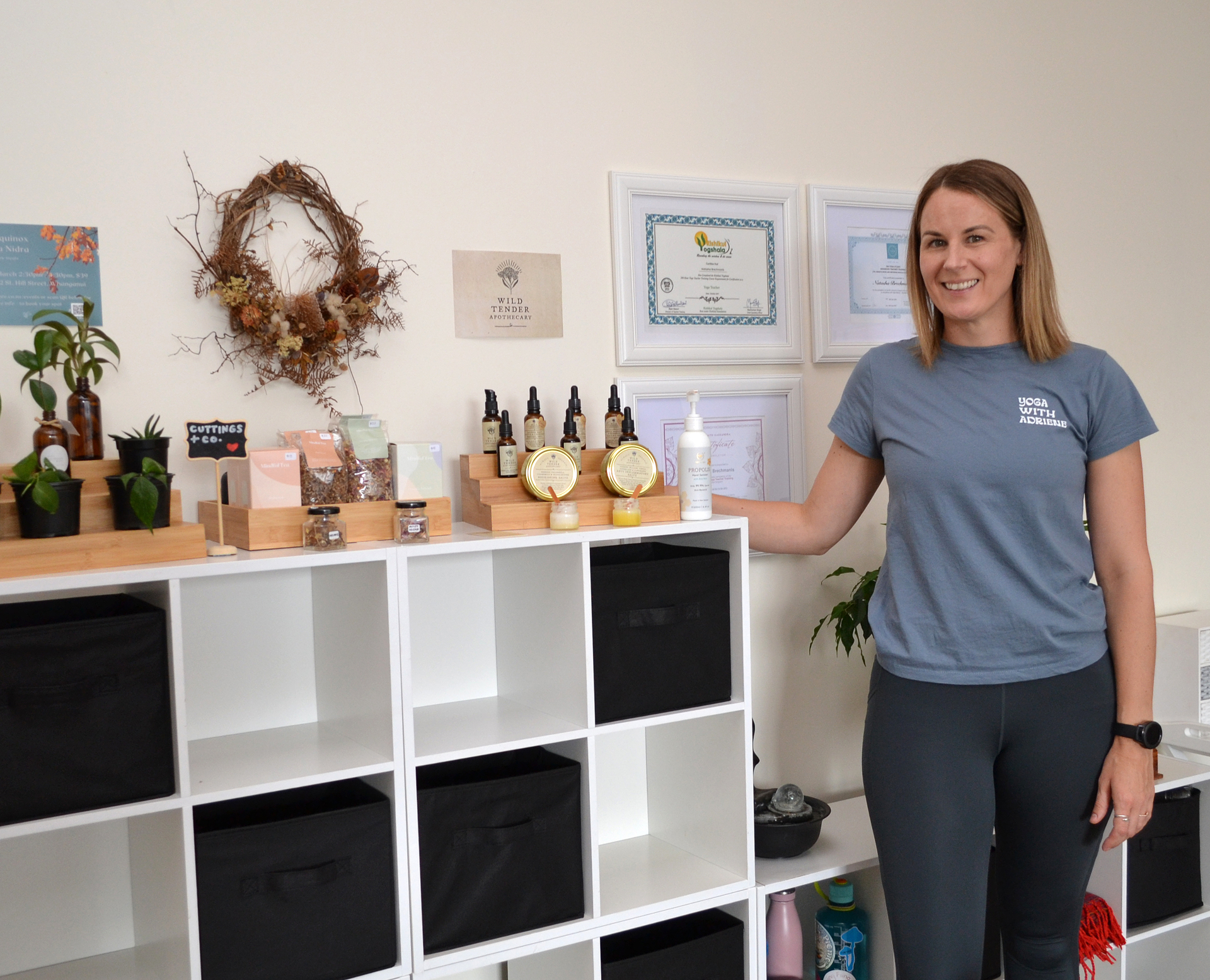 Tash Brechmanis in her Yogabee studio in downtown Whanganui. Photo / Paul Brooks