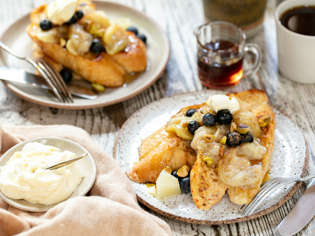 Seasonal fruit and toasted pistachios top off this otherwise traditional favourite. Photo / Babiche Martens