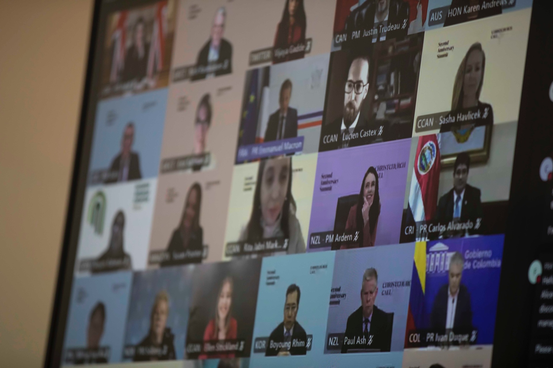 The second anniversary Christchurch Call virtual summit included 14 country leaders and 120 Call members, including Prime Minister Jacinda Ardern. Photo / AP
