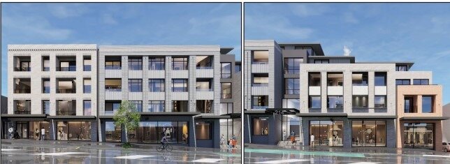 Plans for the Dominion Building on Dominion Rd, Mt Eden by Precinct Properties. This is the view from the western side of Dominion Rd.  Source / Barker & Associates