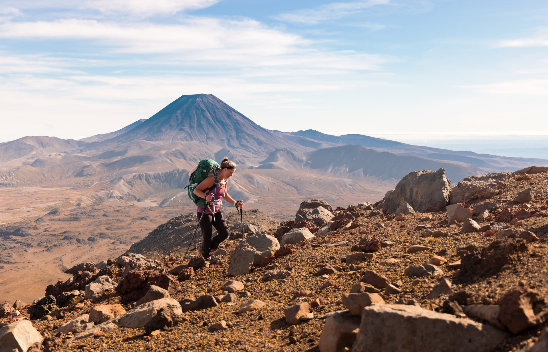 The 19.4km Tongariro Alpine Crossing is a challenging journey that takes you across a remarkable volcanic landscape. Photo / Martin Grafetsberger