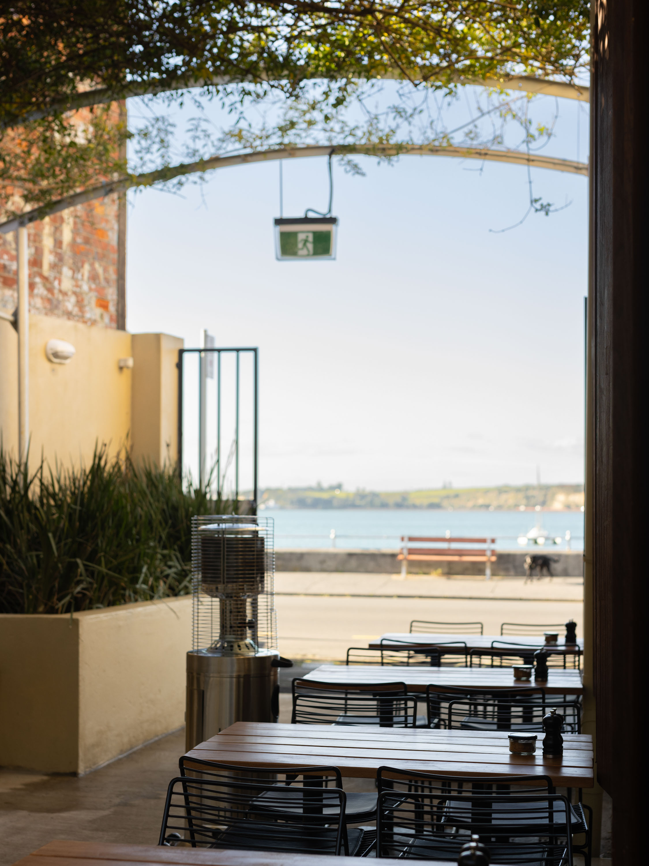 Sea views from the outdoor tables at Dulcie cafe in Devonport. Photo / Alex McVinnie