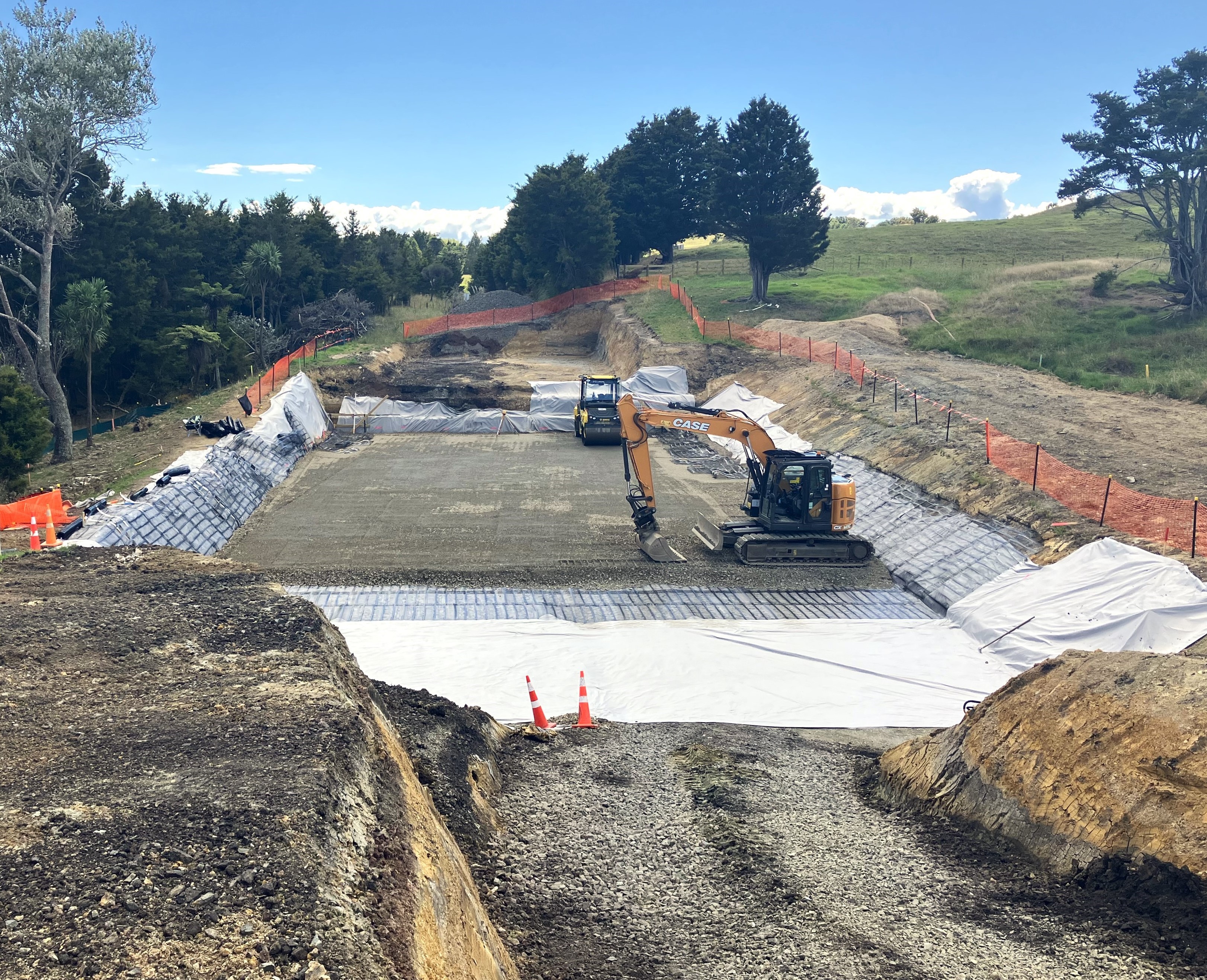 Works on the damaged section of railway. Photo supplied / KiwiRail