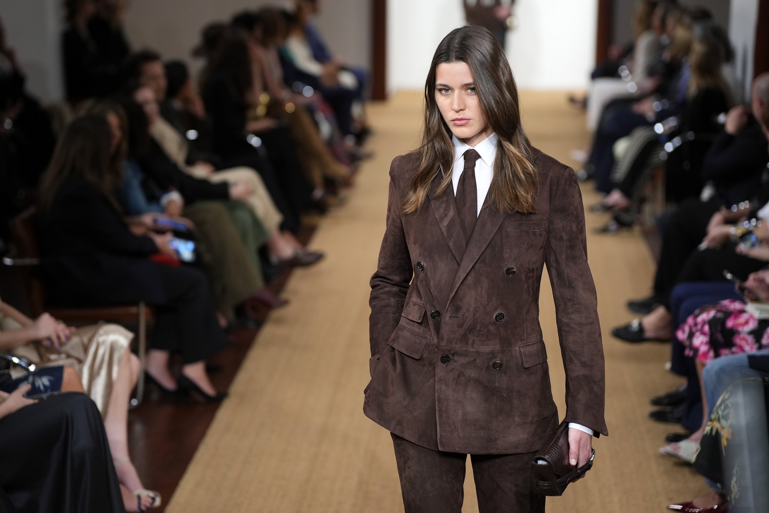 Subdued but stylish apparel was the foundation of the Ralph Lauren collection. Photo / AP