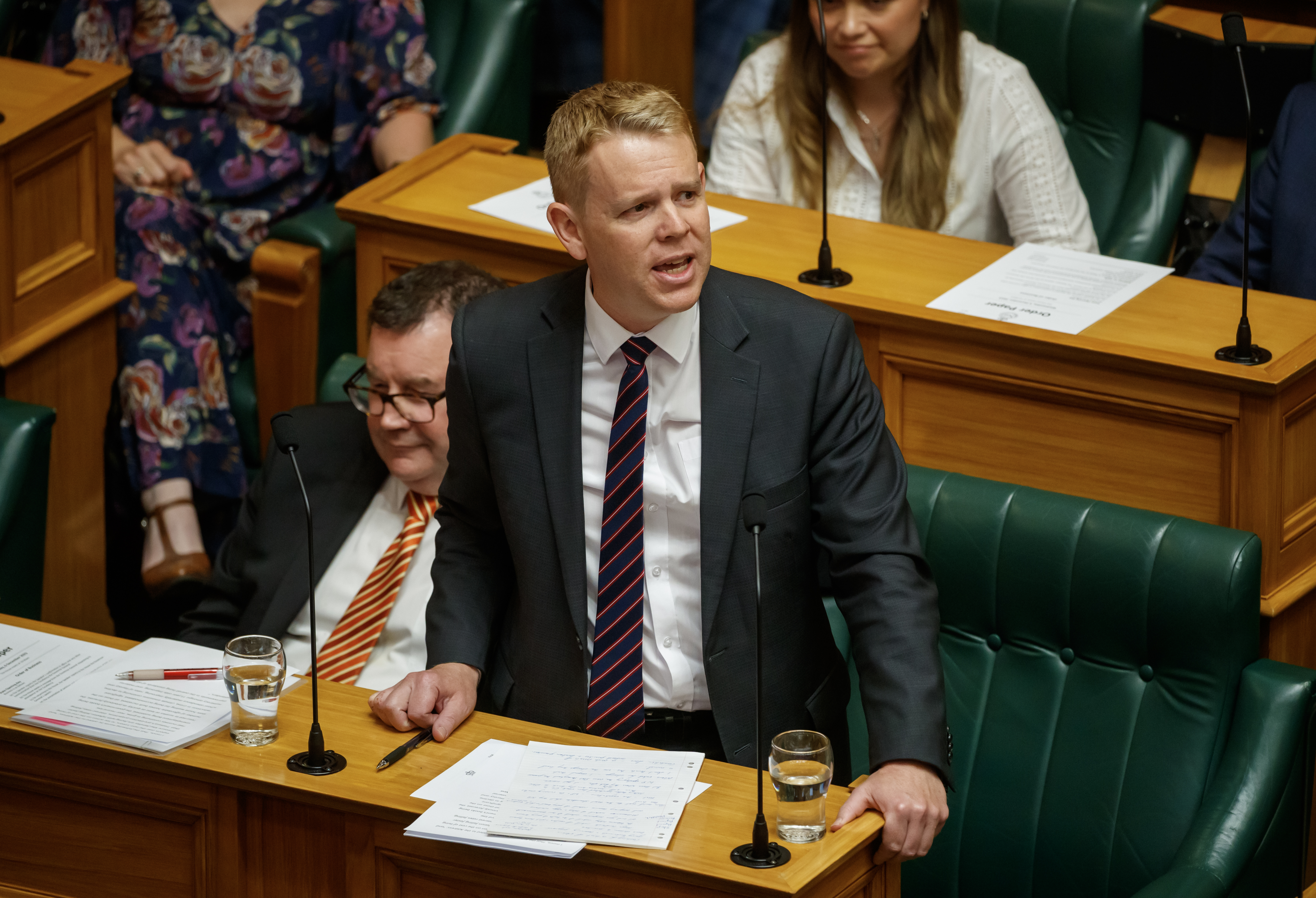 Labour leader Chris Hipkins is hitting out at the Prime Minister for how he's paid for his te reo lessons. Photo / Mark Mitchell