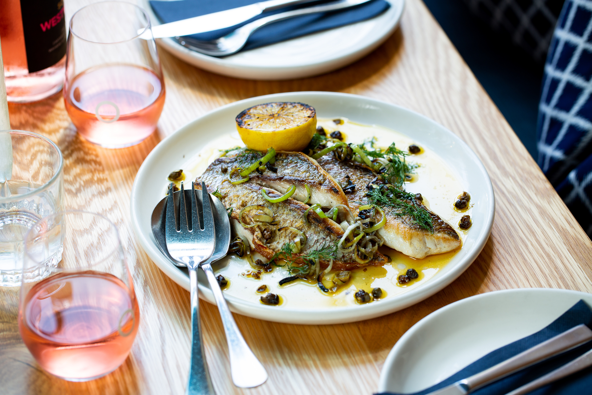 The market fish from Odettes Eatery, located at City Works Depot. Photo / Babiche Martens