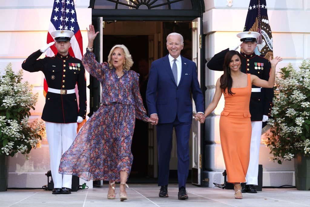 President Joe Biden, first lady Jill Biden and film director Eva Longoria celebrate the Desperate Housewives star's film Flamin' Hot. Photo / Getty Images
