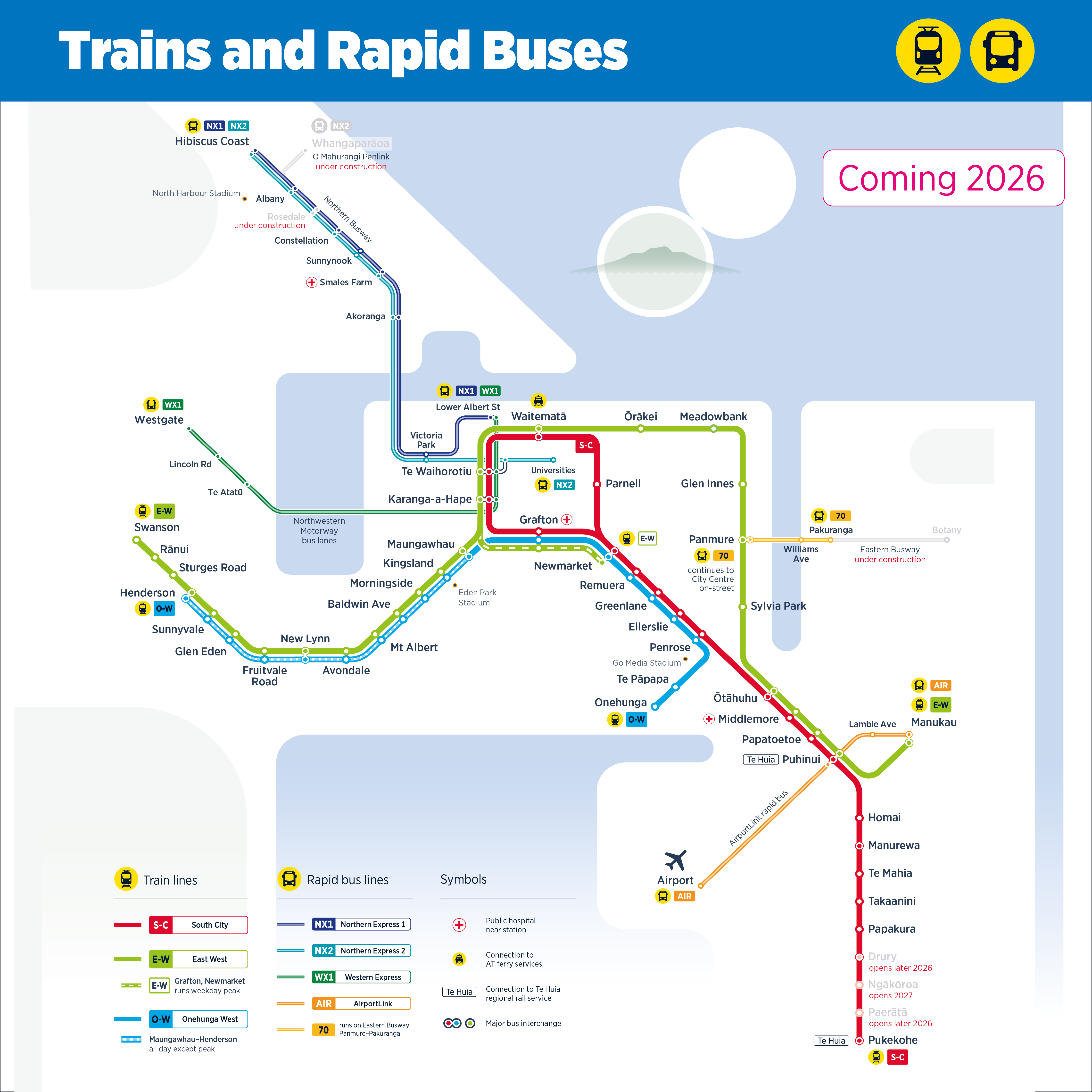 The new train routes once the City Rail Link opens next year.