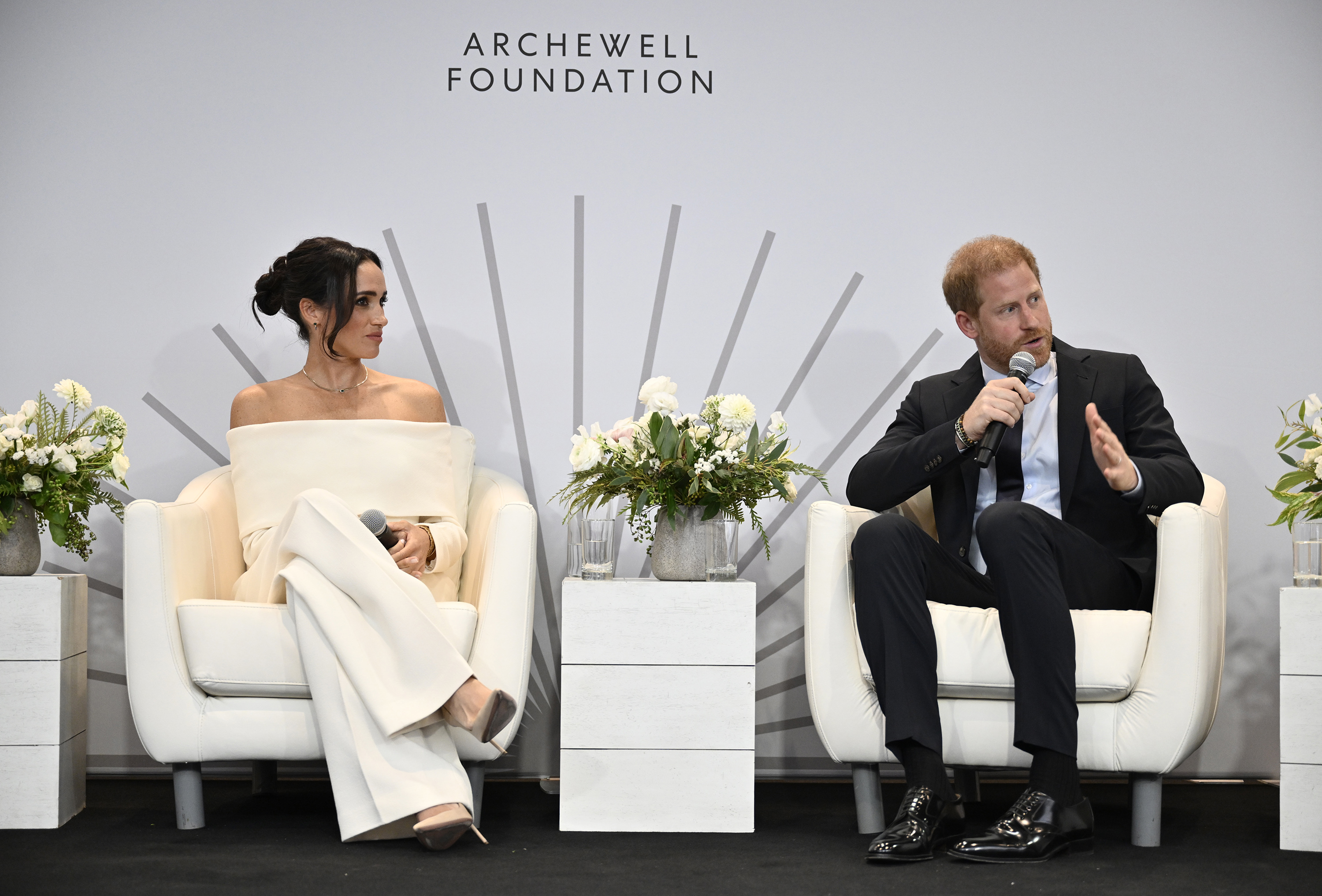 Meghan, Duchess of Sussex, left, and Britain's Prince Harry, The Duke of Sussex in October. Photo / AP
