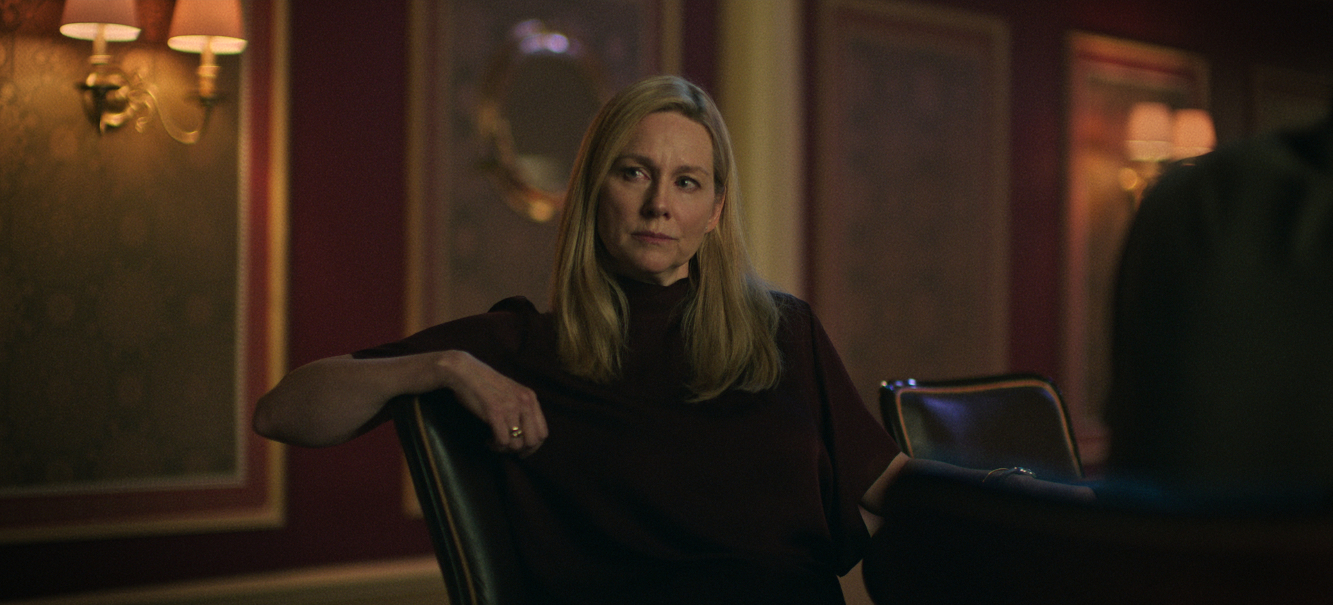Wendy calculating her next play in the Netflix crime-thriller Ozark.