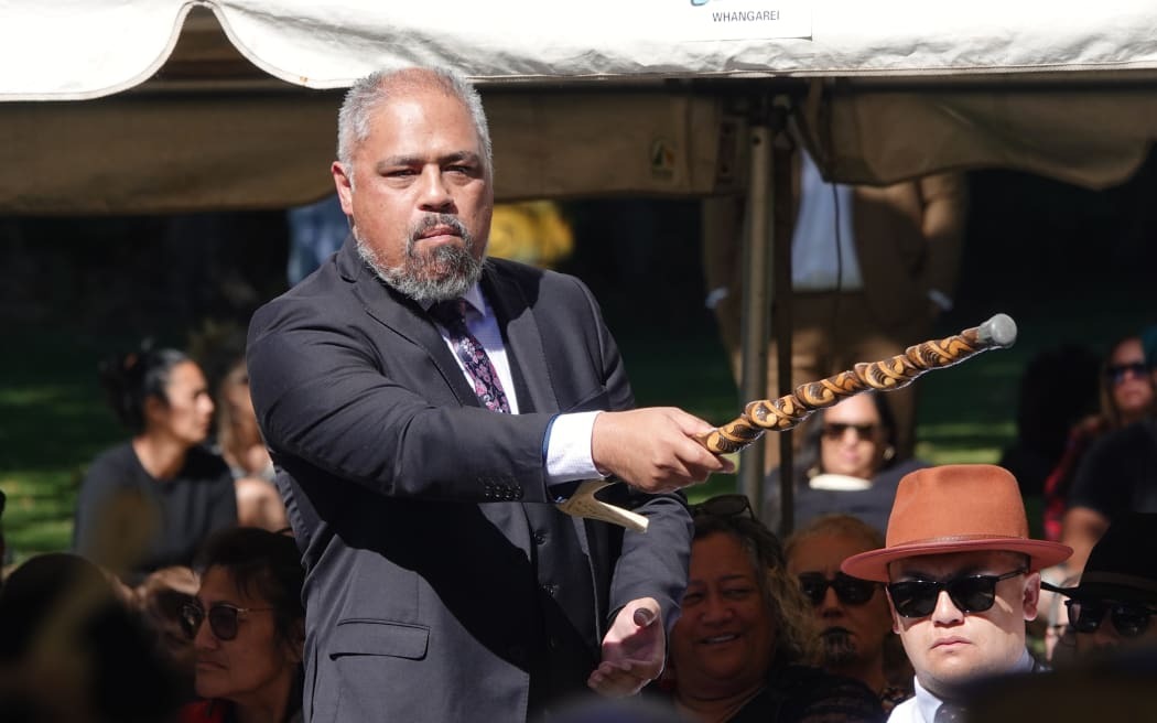 Labour list MP and grandson of Sir James Henare, Peeni Henare, addresses the Waitangi Tribunal on Saturday.