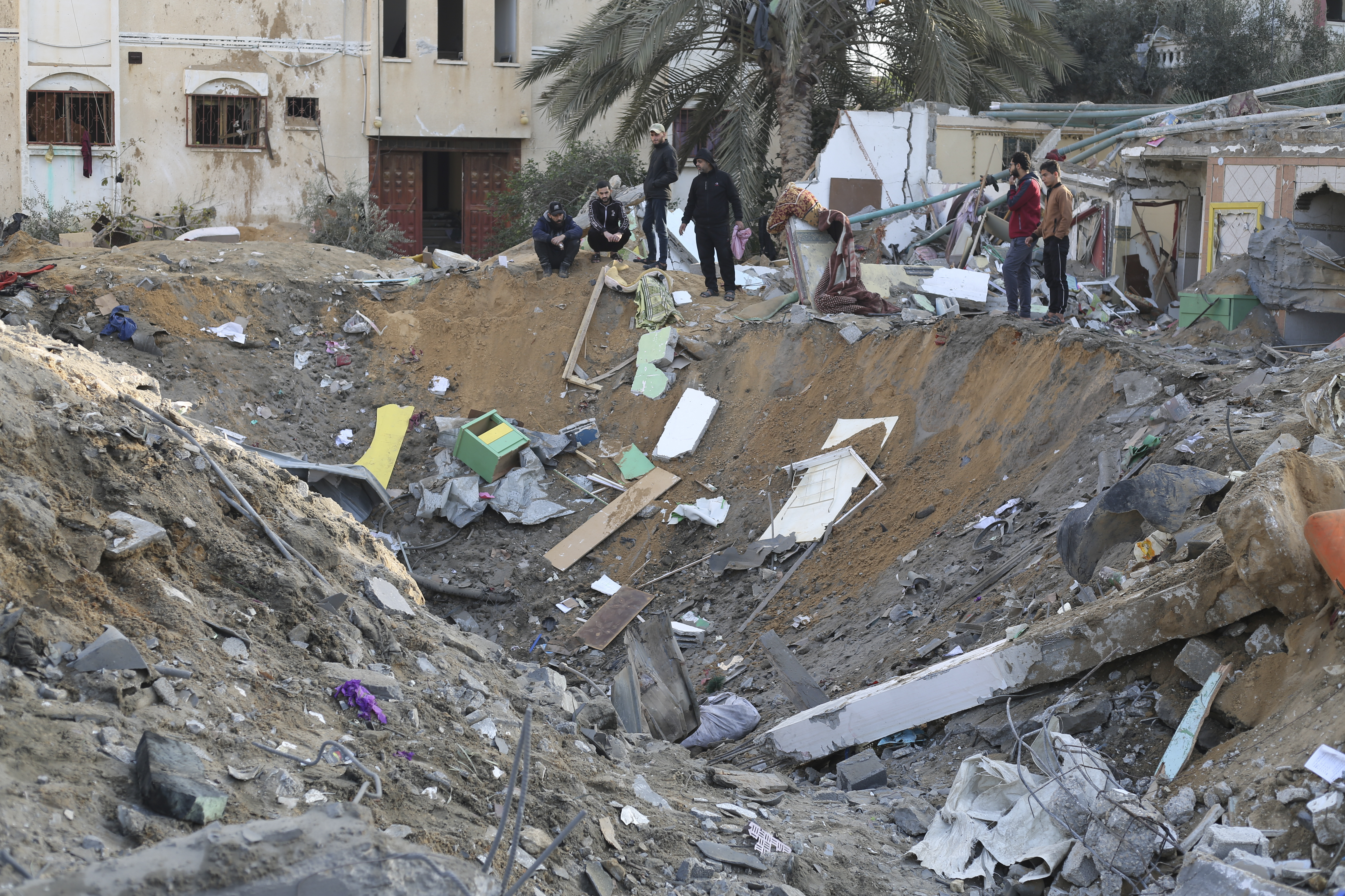 The aftermath of an Israeli strike in Rafah, Gaza Strip. Photo / AP