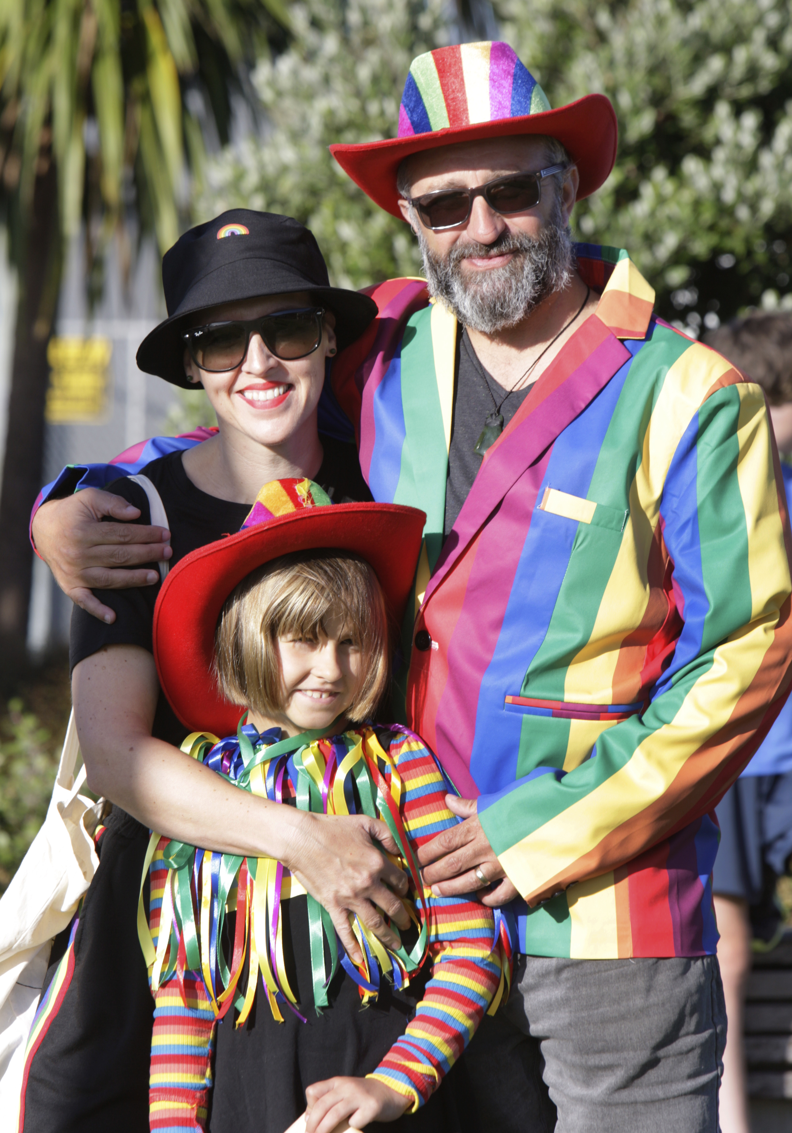 Jen, Jon and Elsa Sephton parade as a family in the 2023 Whangārei Pride Parade, will everyone also welcome this year. Photo / Tania Whyte