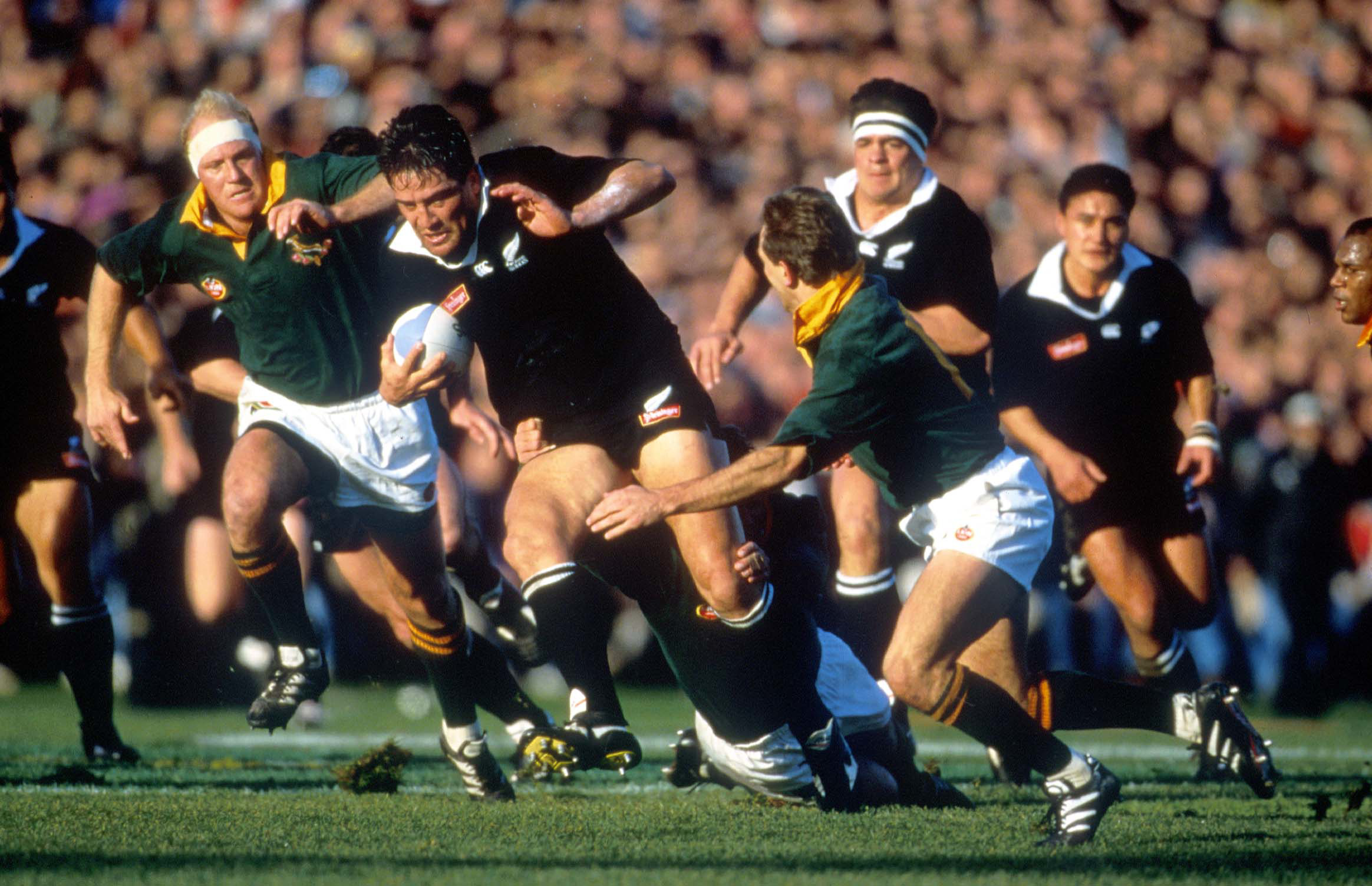 Zinzan Brooke on the burst in the history-making 1996 tour of South Africa. Photo / Photosport.nz