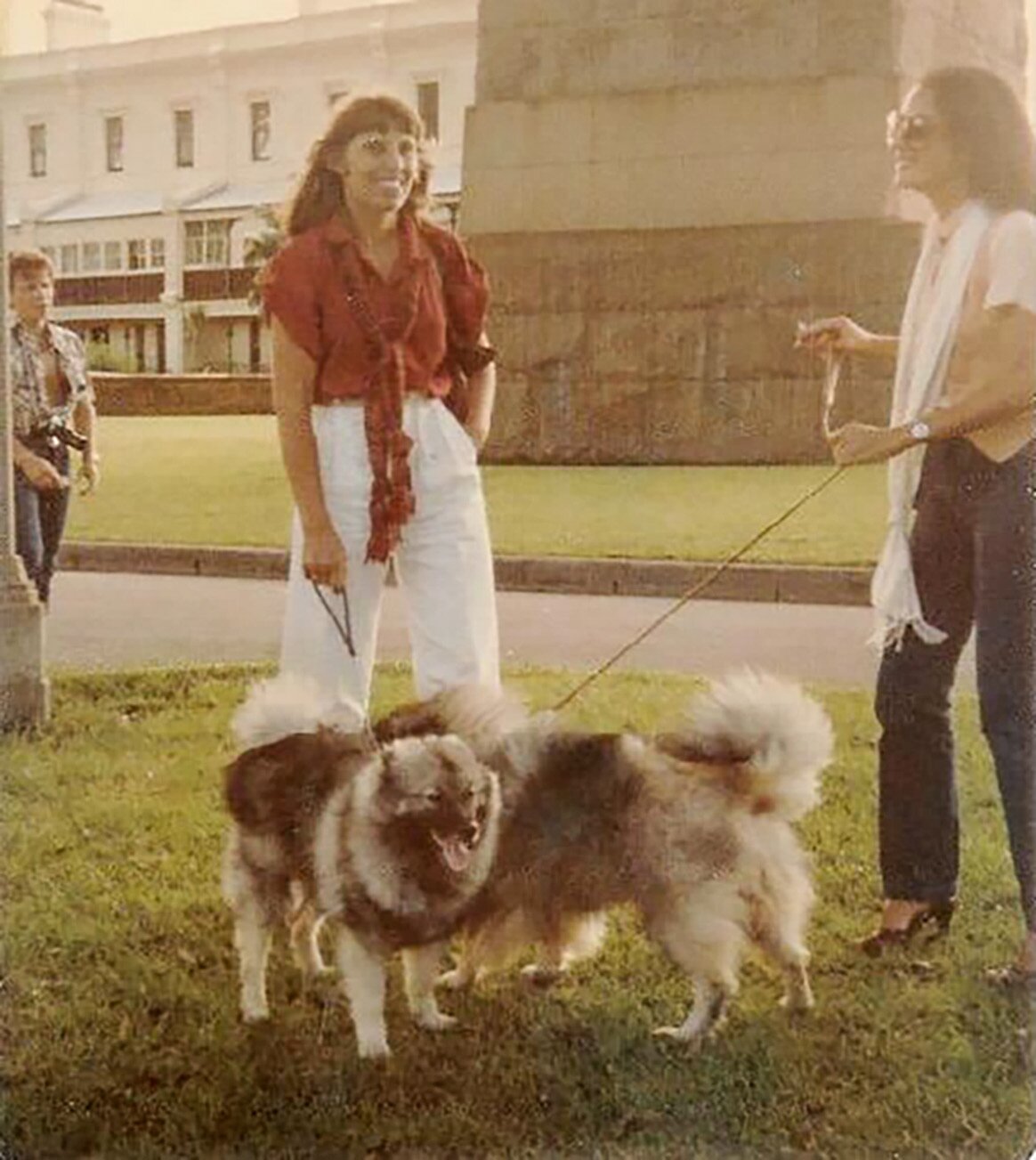 Noelle McCarthy's friend Janet (centre) with Doug Wilson (background) and Isabel Wilson shortly before the Wilsons were murdered in 1979 on the orders of Terry Clark.