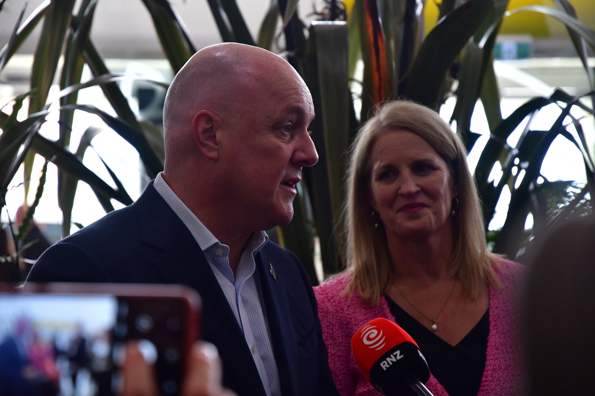  Prime Minister Christopher Luxon and Tourism and Hospitality Minister Louise Upston at Trenz in Rotorua on Wednesday. Photo / Laura Smith