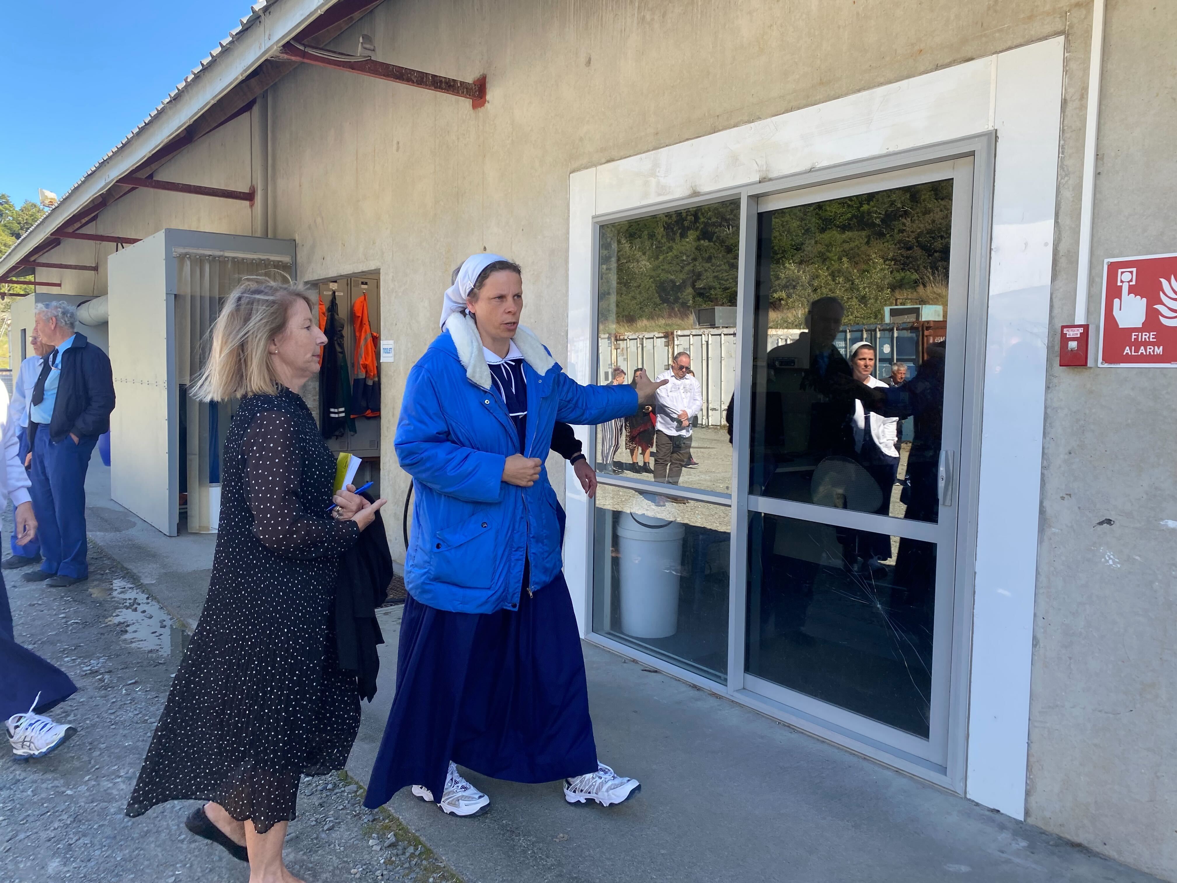Chief Judge Christina Inglis being shown through various work and communal areas at Gloriavale. Photo / Anna Leask, File 