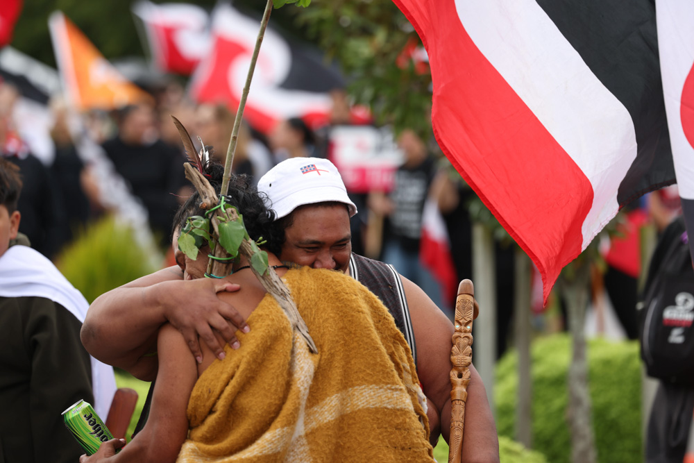 Hīkoi mō te Tiriti has reached Hamilton. Photo / Mike Scott