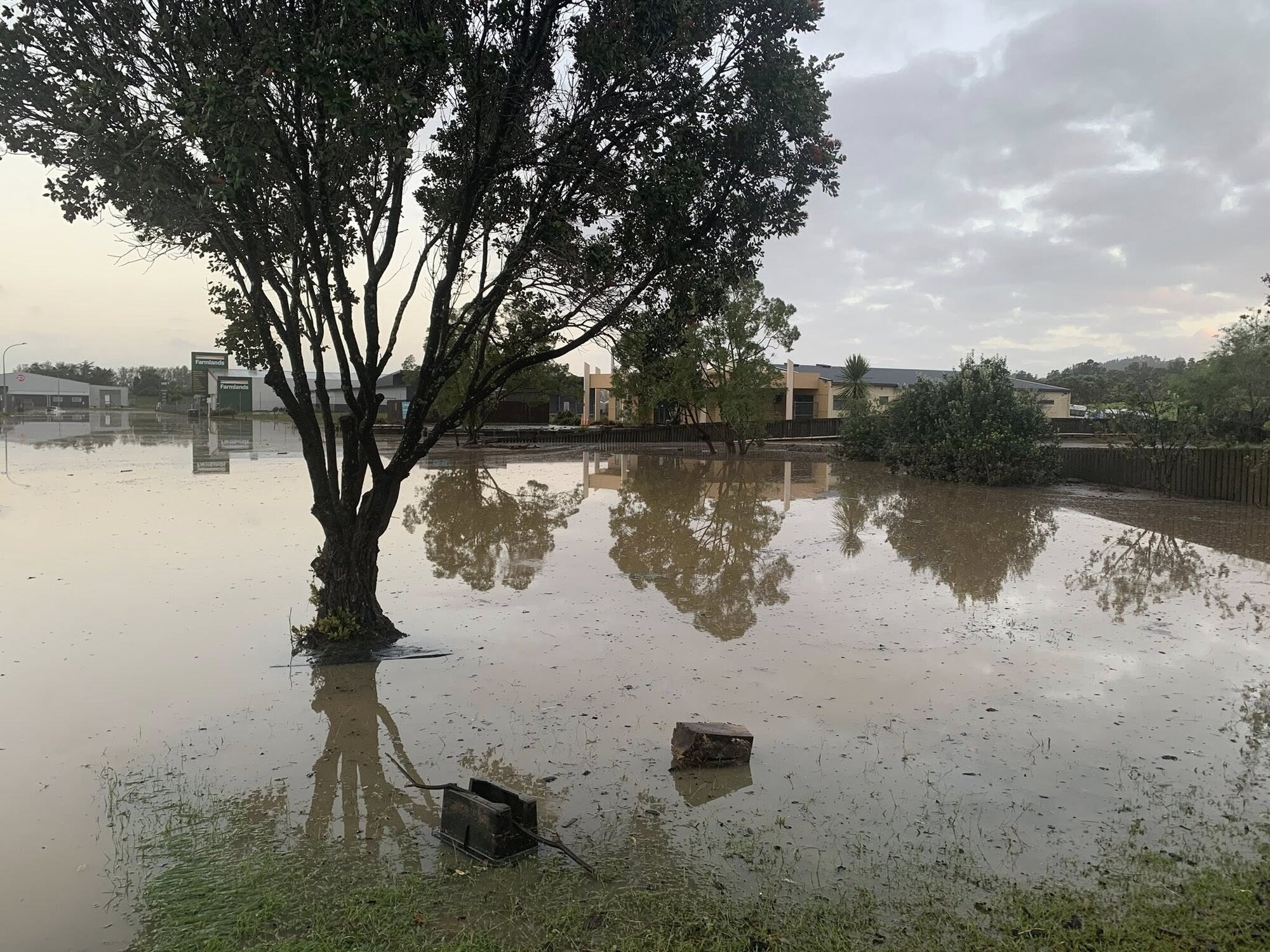 Images from Kaitāia on Friday morning show lakes and water features where roads should be. Photo / Brad Snow