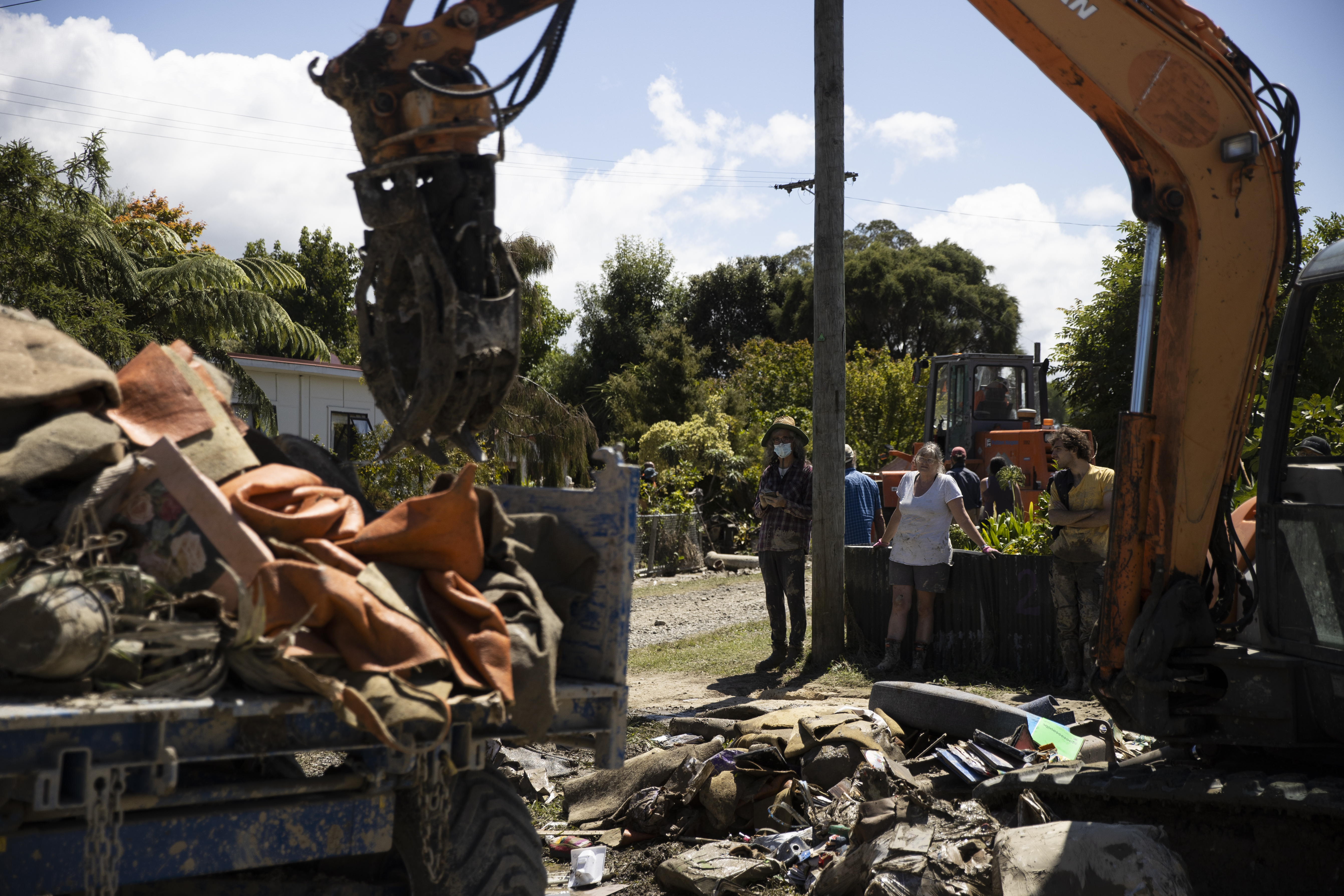 Wairoa locals help clean up in Cararer Street.
