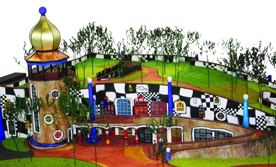 Hundertwasser Art Centre model. Photo / Supplied