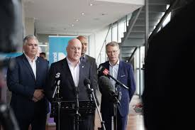 National leader Christopher Luxon announcing his boot camp policy. Photo / NZME
