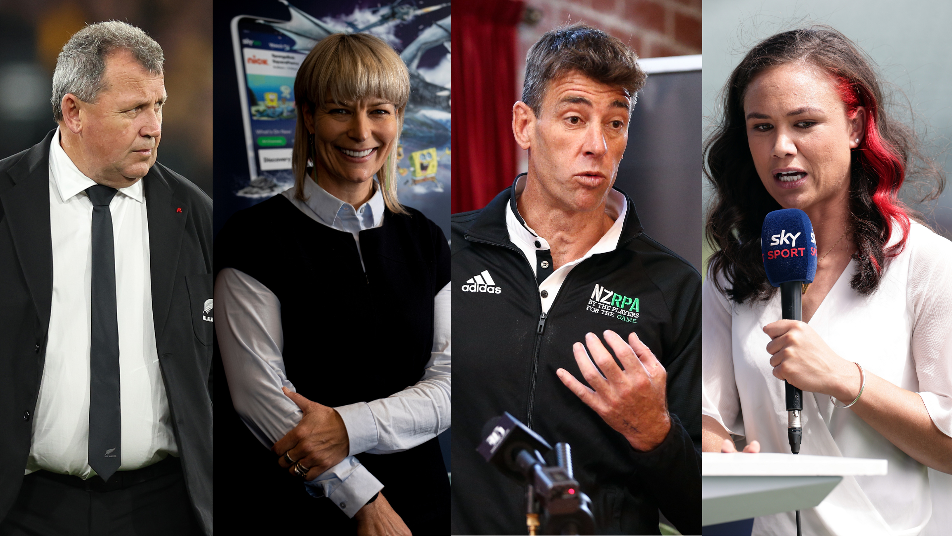 (L-R) Ian Foster, Sophie Moloney, Rob Nichol and Ruby Tui.