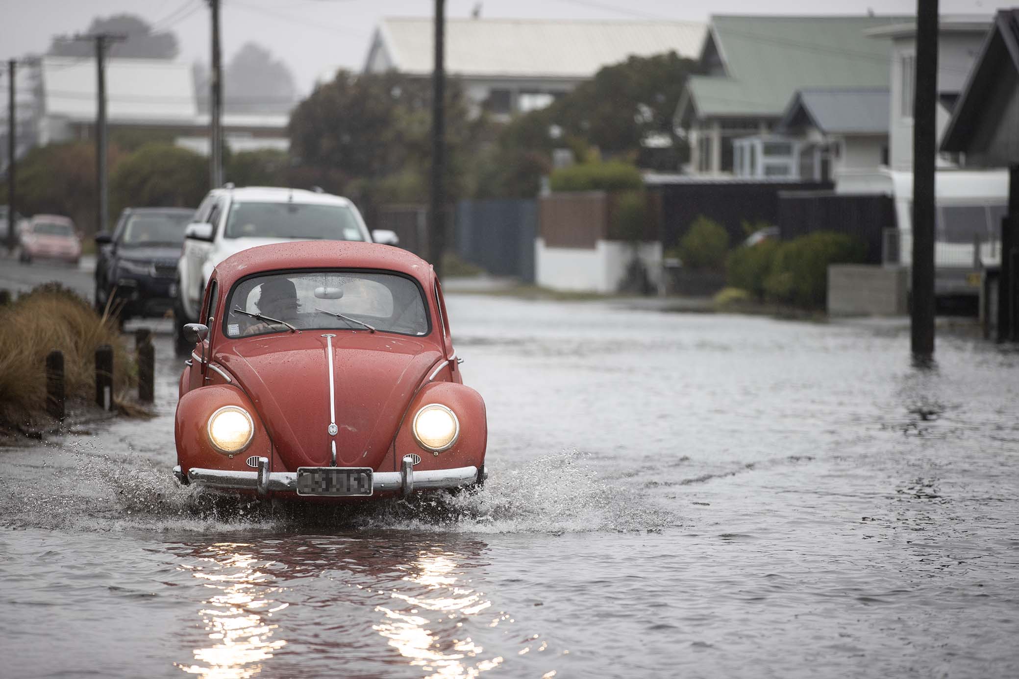 Flooding in New Brighton, Christchurch. Photo / George Heard