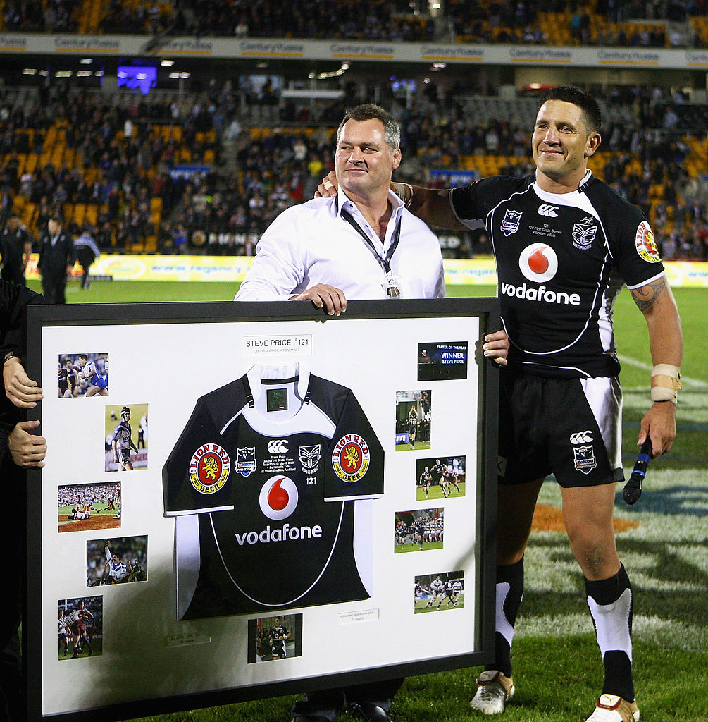 Steve Price at his 300th first-grade match between the Warriors and the Parramatta Eels in 2009. Photo / Getty Images