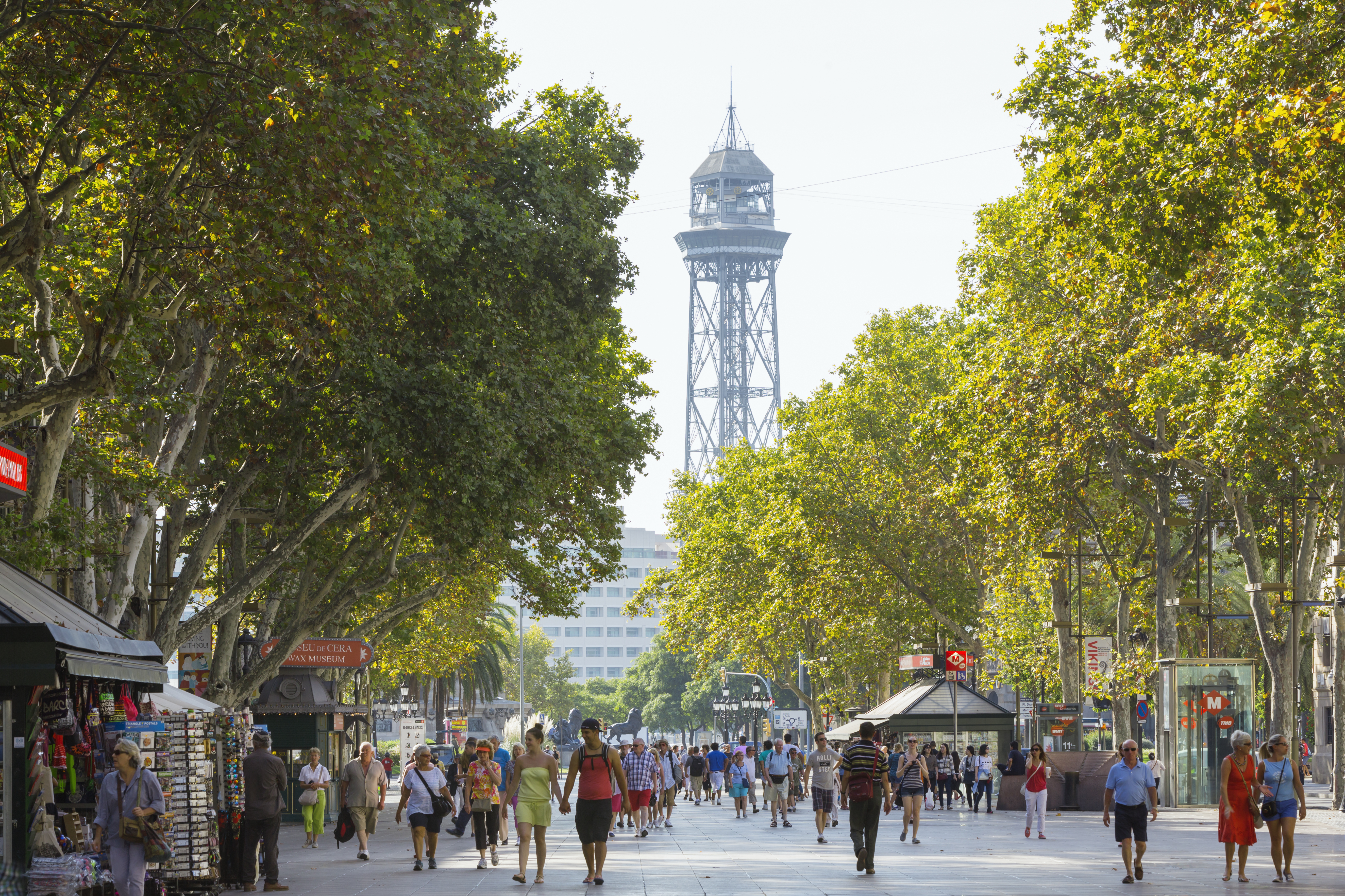 Las Ramblas provide a bustling combination of eateries, bars, shops, markets and other activities. Photo / Getty Images