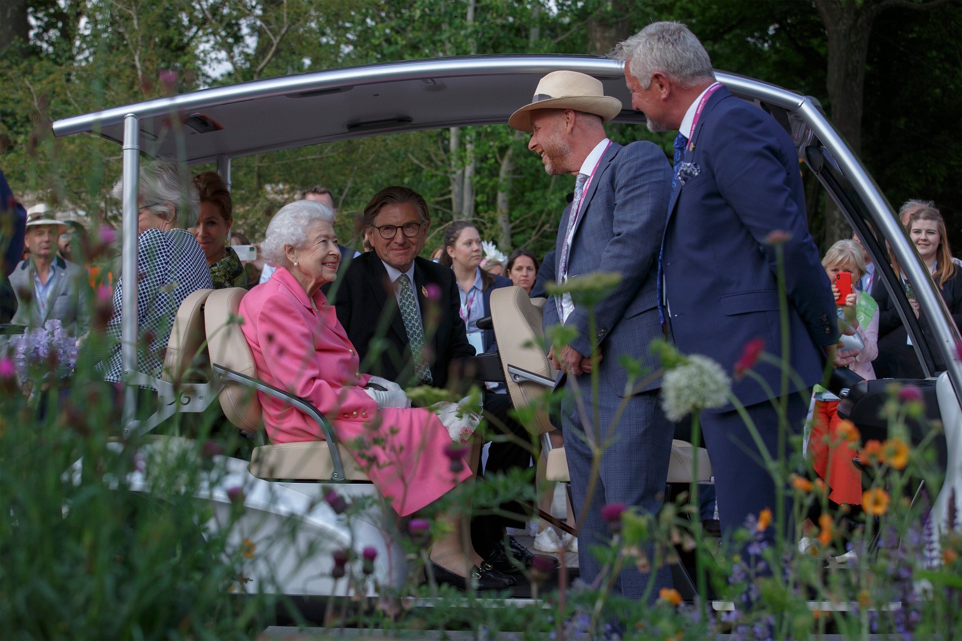 Queen Elizabeth at the Chelsea Flower Show in May. Photo / RHS, Luke MacGregor 