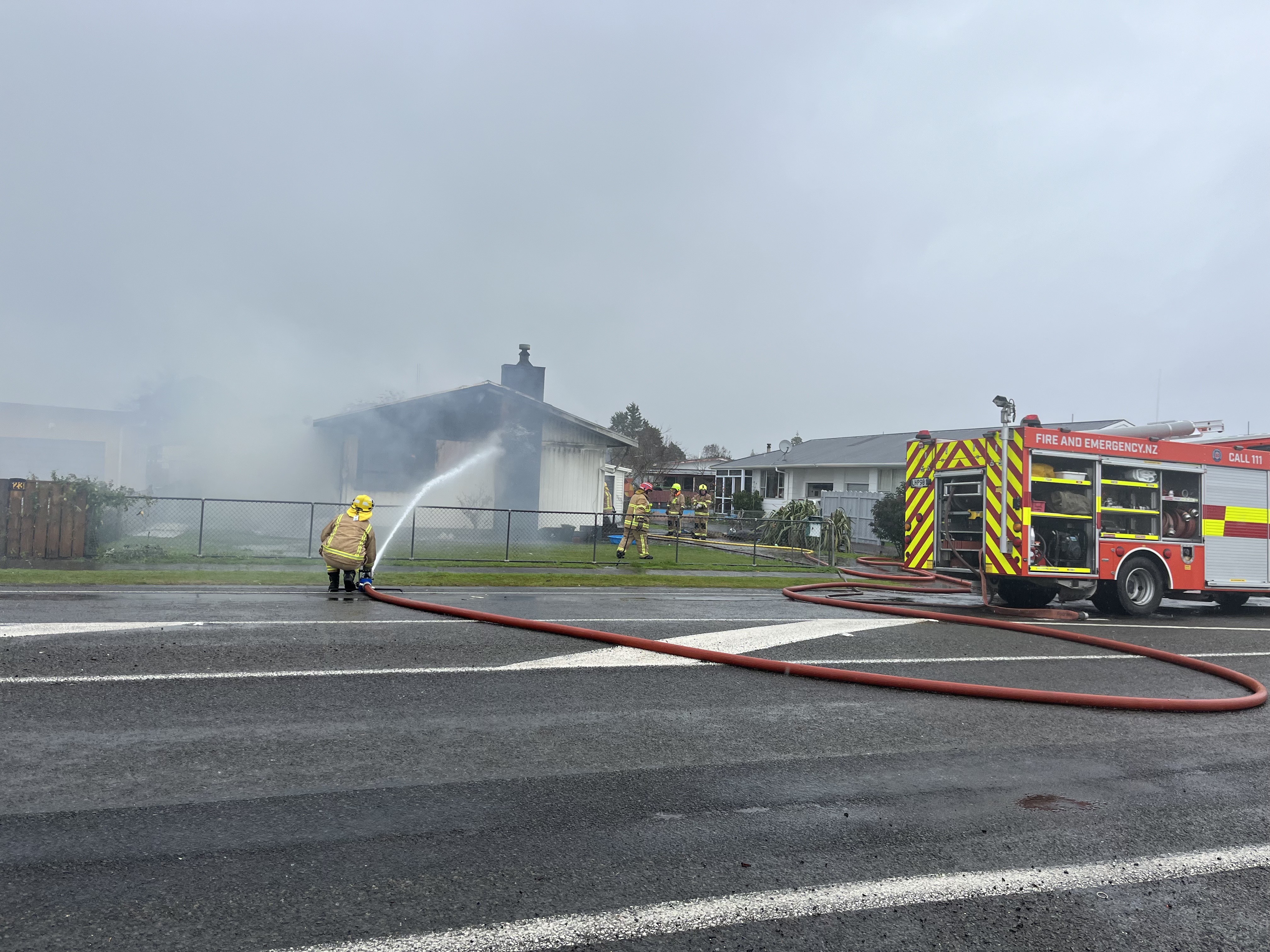 Nuhaka chief fire officer Denal Meihana said three fire appliances attended and the fire was under control in between 30 and 40 minutes.
